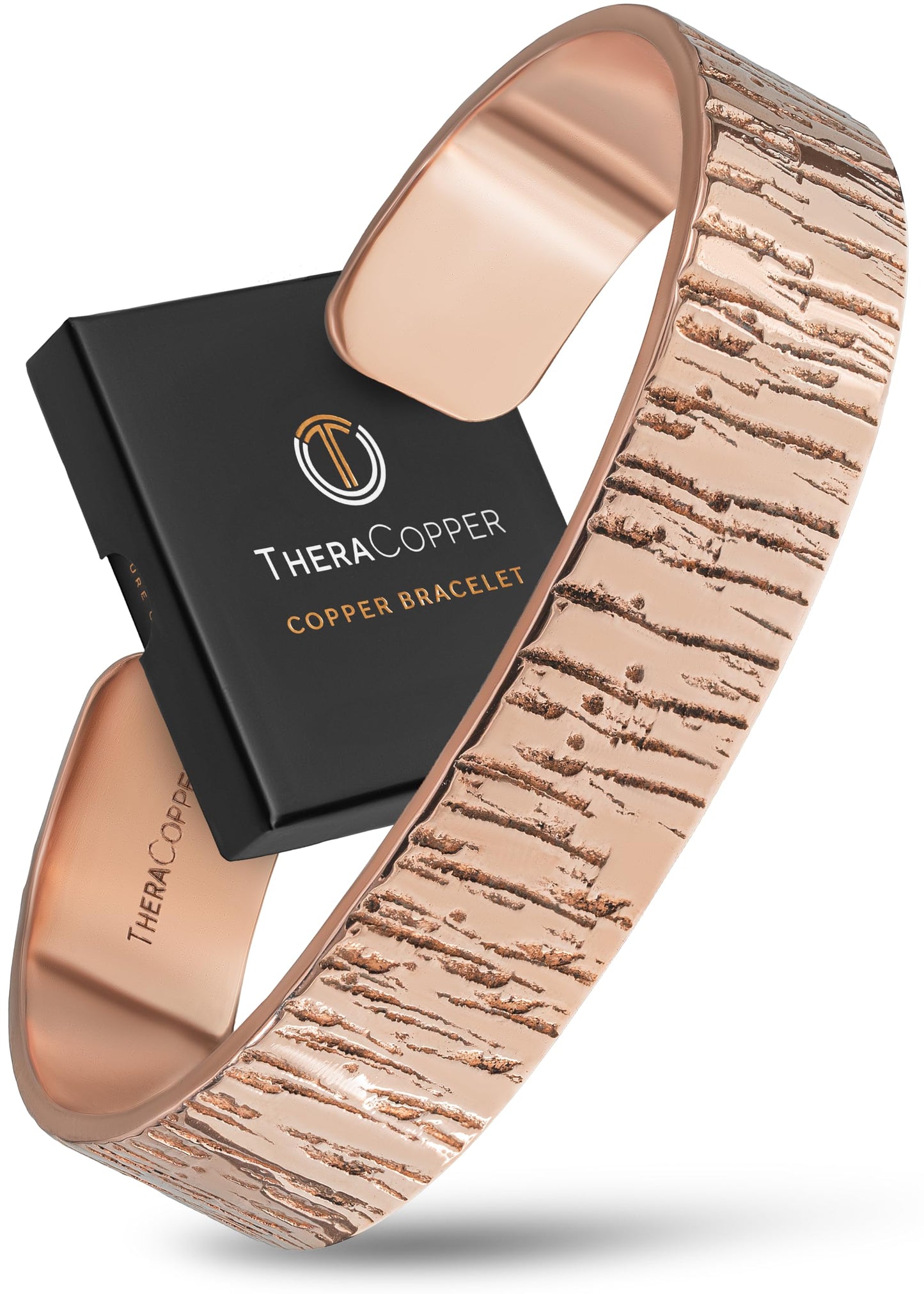 TheraCopper Copper Bracelet for Men & Women — 100% Pure Copper Bracelets — Raw, Solid & Uncoated Authentic Handmade Tibetan Bracelet Cuff Bangles (Timber)