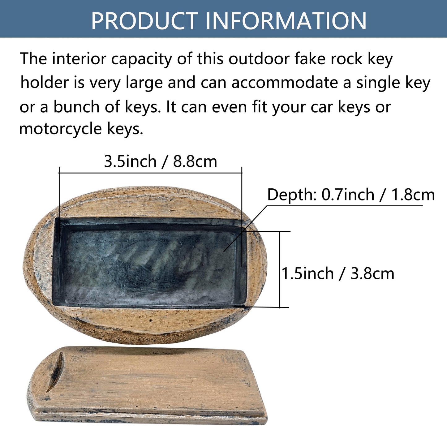 Turtle Rock Key Hider – Weatherproof Outdoor Hidden Key Box, Resin Garden Statue with Secret Compartment for Spare Keys, Yard Garden Patio Décor, Discreet Hidden Storage