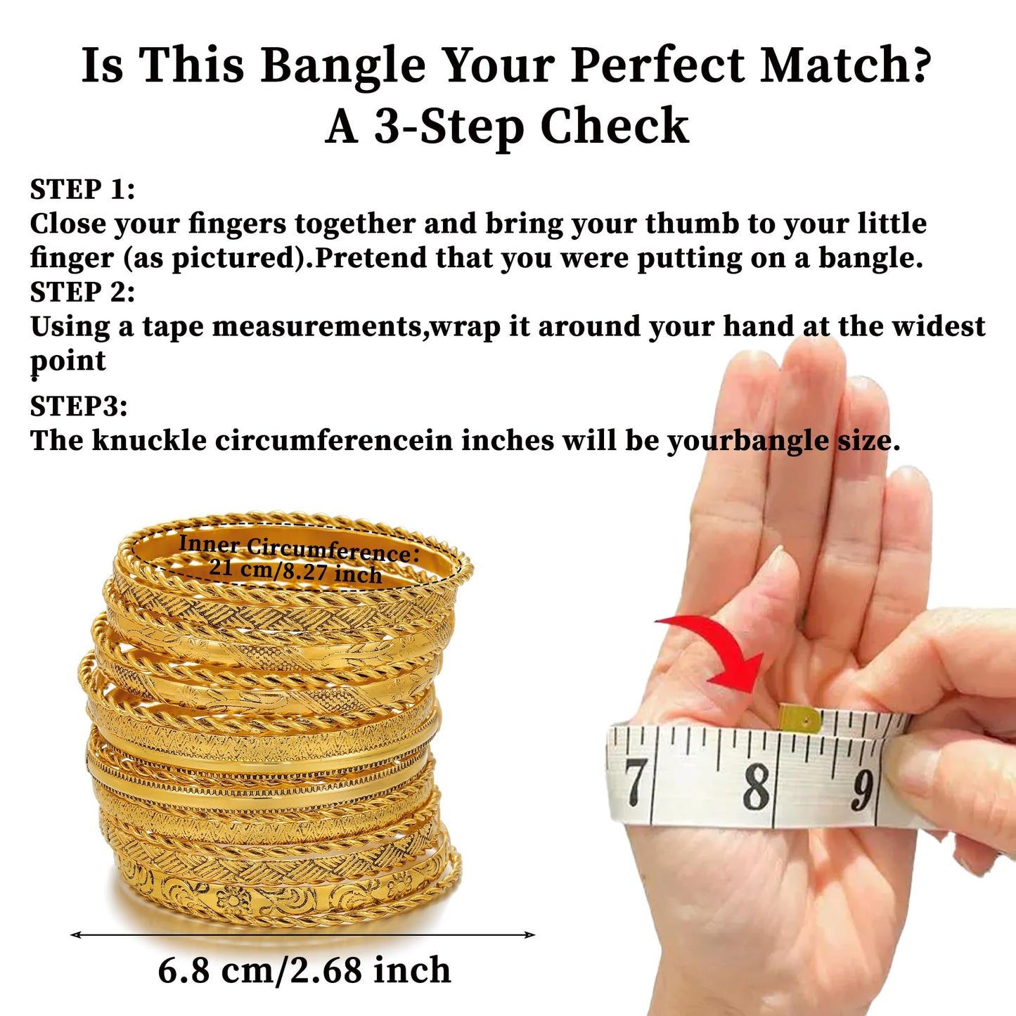 AYWFCBF 19 Pcs Gold Bangles for Women Stackable Indian Bangles Multi Layer Textured Retro Gold Bracelets Jewelry Set Gifts for Women