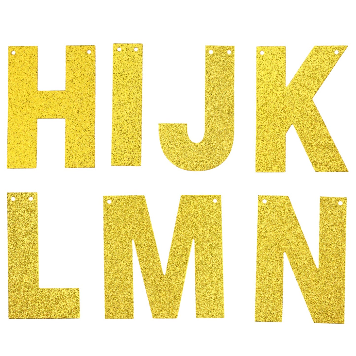COLFULINE DIY Customizable Glitter Letter Banner Kit, 107 PCS Gold Letters and Numbers with Rope & Threading Tool, Reusable Glitter Cardstock Sign for Birthday, Wedding, Baby Shower Decoration
