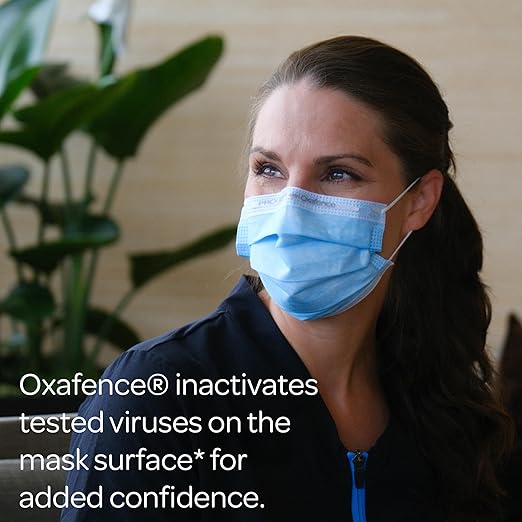 Face Mask – Inactivates 99.9% of Tested Viruses*, FDA-Cleared, ASTM Level 3 – 50 Masks per Box