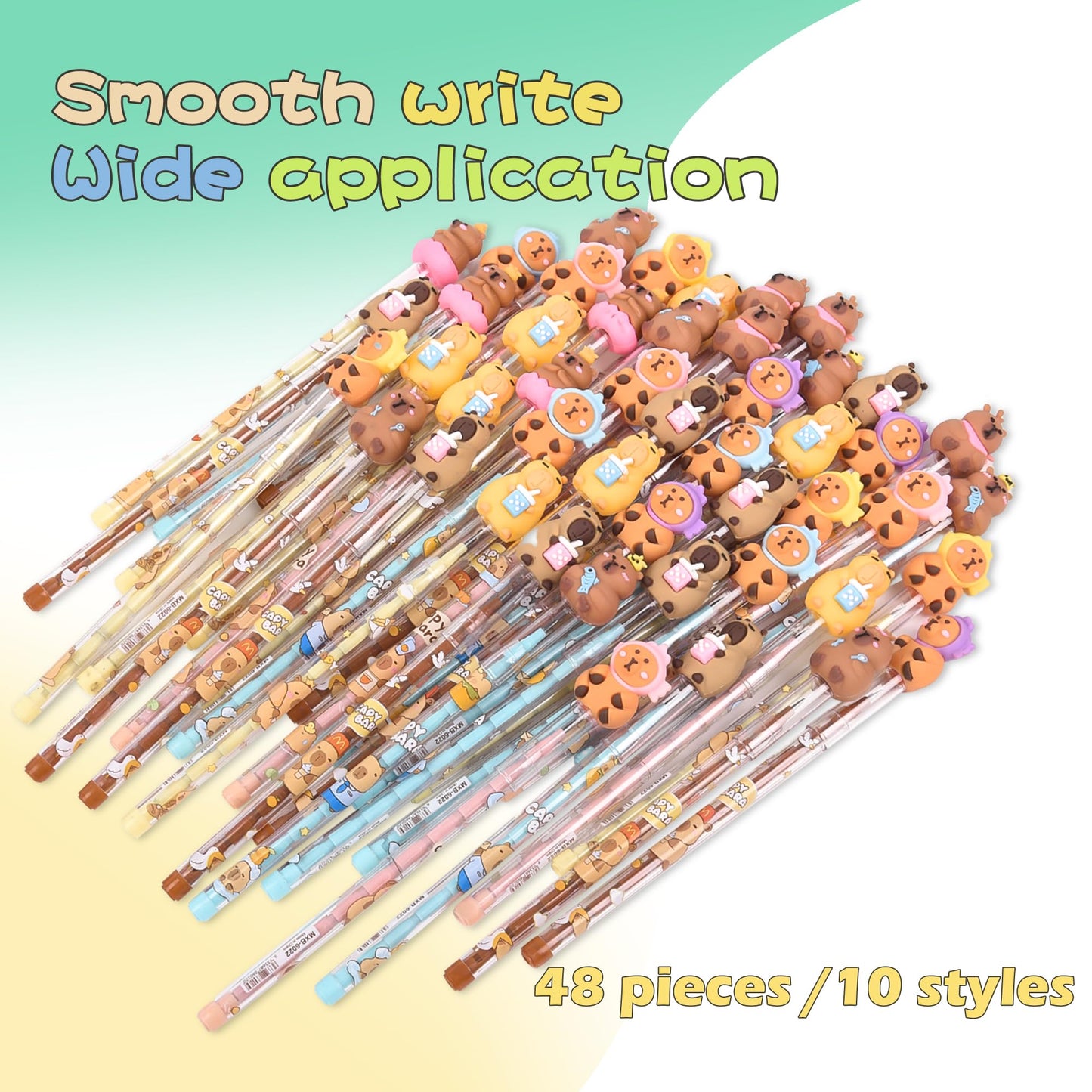 Ulema 48 Pieces Cute Capybara Stackable Pencils Capybara Study Supplies Translucent Multi Point Push Fun Pencils Gifts for School Supplies Classroom Rewards.