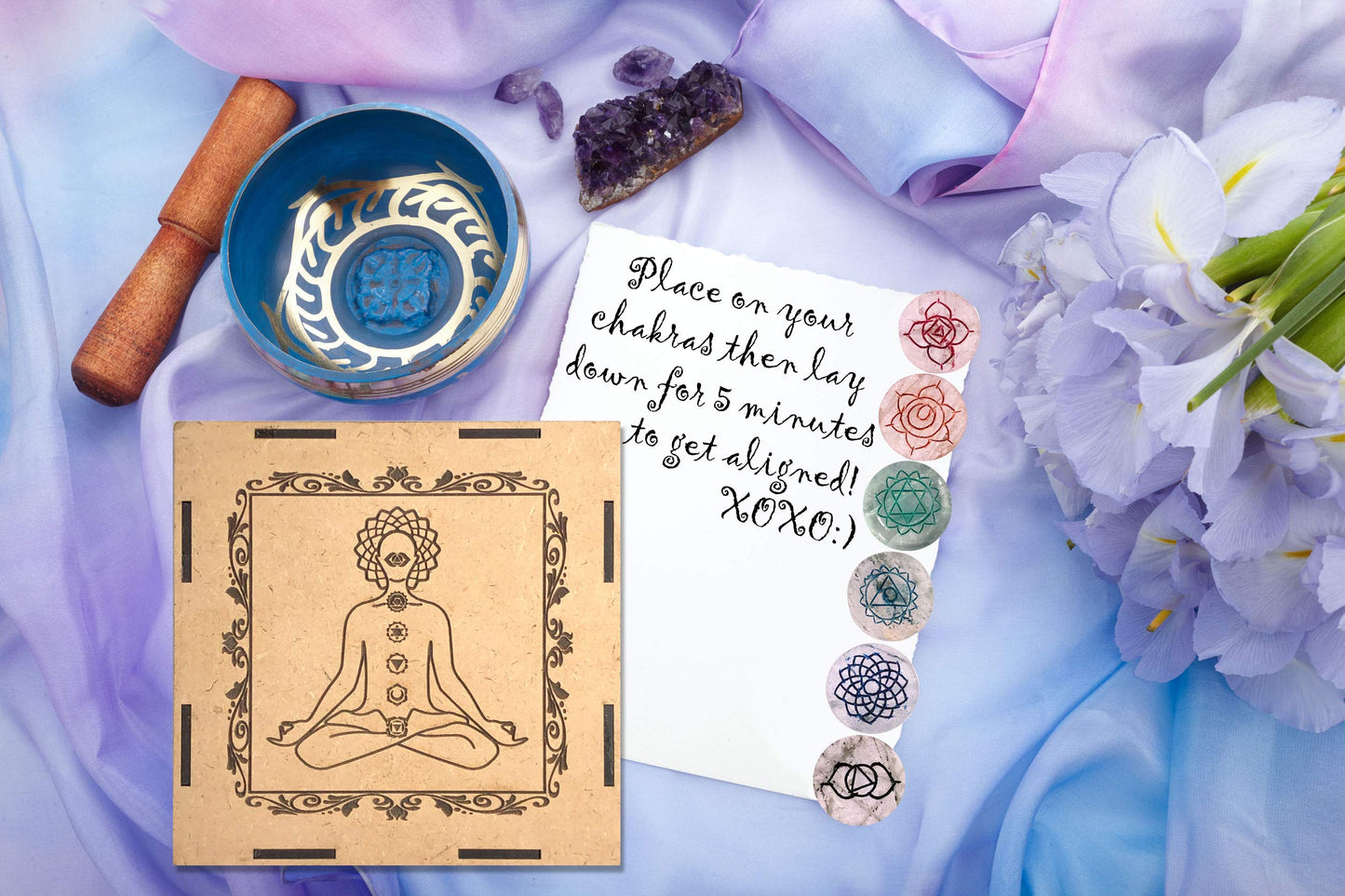 Crystal Quartz Chakra Healing Crystals Set – Tachyon Energy Stones for Meditation, Energy Alignment, Balancing Chakras – Root to Crown Chakra Kit – Spiritual Wellness & Reiki Tools