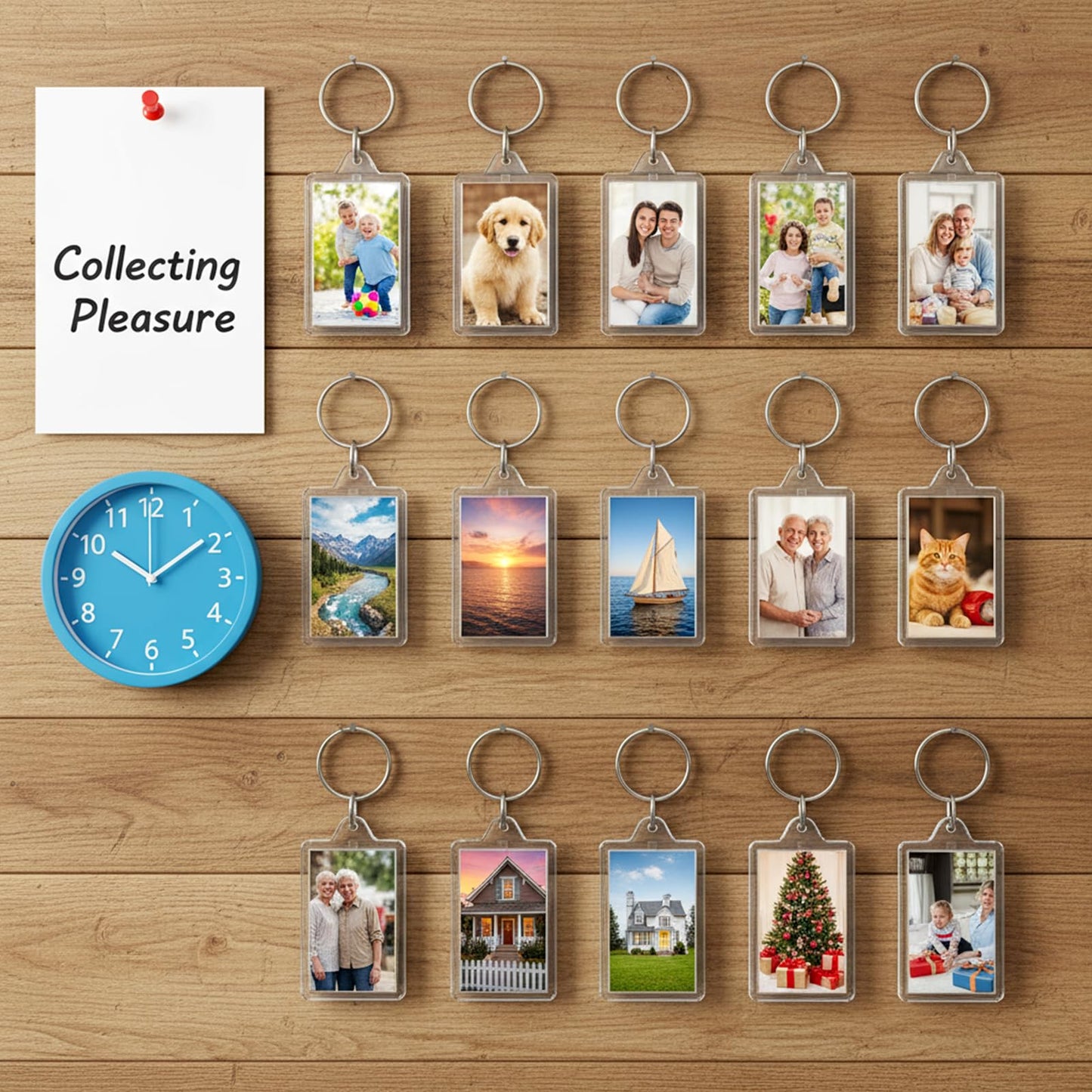SHENLIU 150 Pack Clear Acrylic Photo Picture Keychain Blank, Double Sided Photo Insert Keychain Fit 1.1 × 1.8inch Pictures, Blank DIY Picture Frame Keyring with Split Ring DIY Craft