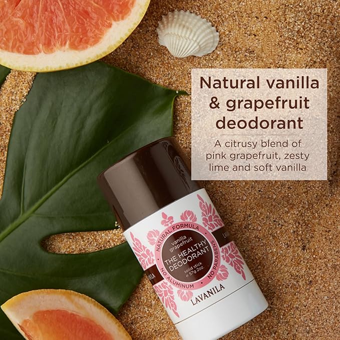 Lavanila Aluminum Free Natural Deodorant for Girls, Vanilla Grapefruit + Sport Luxe (2oz Each) - The Healthy Deodorant - Solid Stick, Vegan