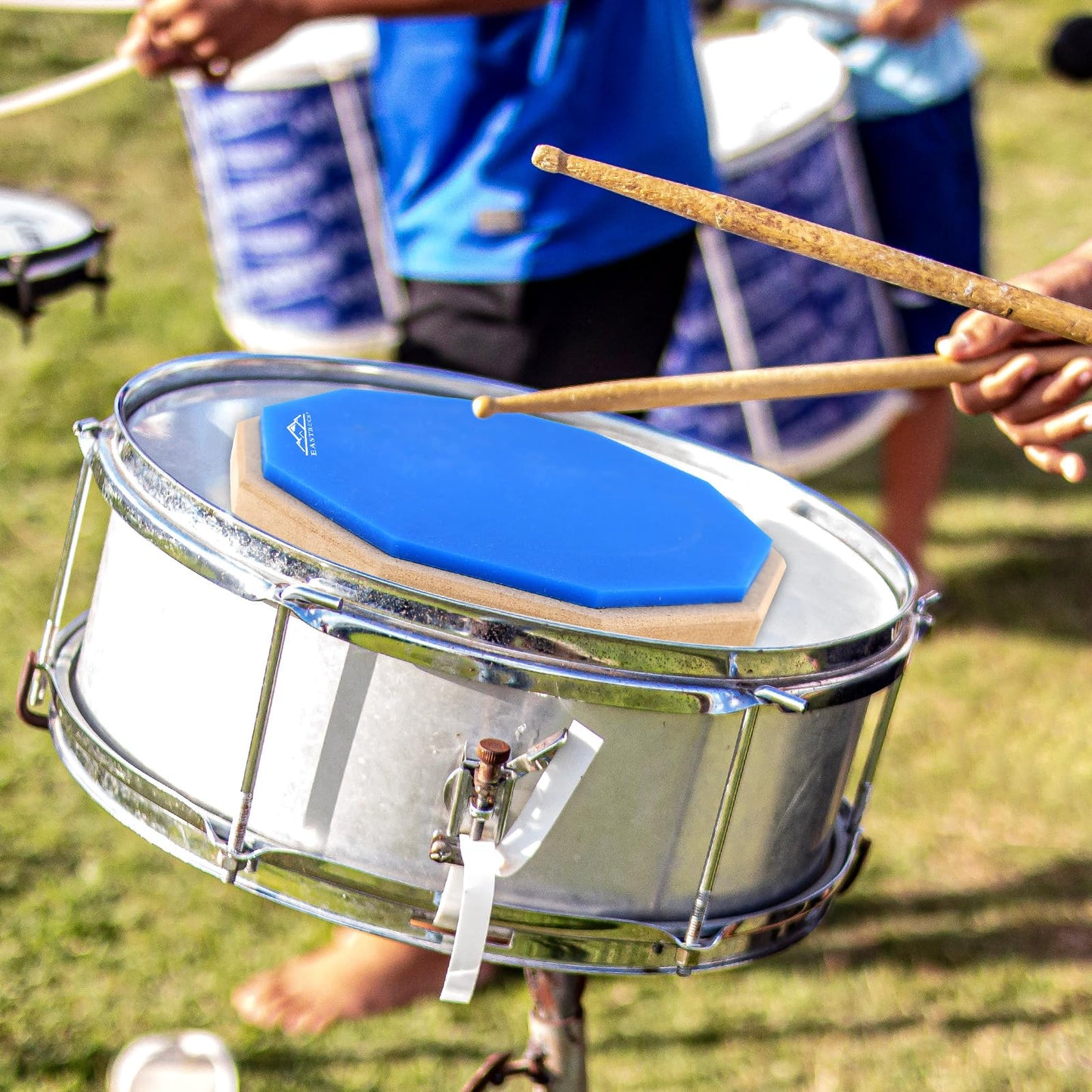 EASTROCK 8 Inches Practice Drum Pad, Double Sided Drum Pad, Silicone Dumb Drum for Beginners (Blue)