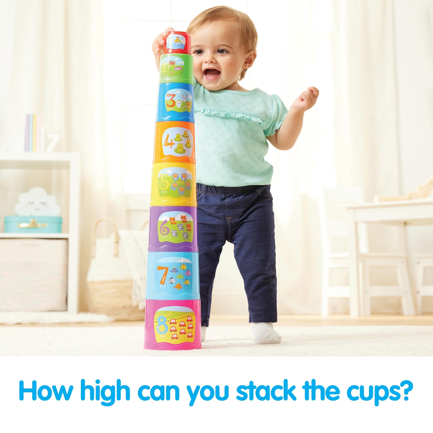 Kidoozie | Little Learner’s Trio | Baby’s First Activity Toy Set for Infants & Toddlers with Sensory, Stacking & Cause & Effect Play, Early Learning Ages 6+ Months