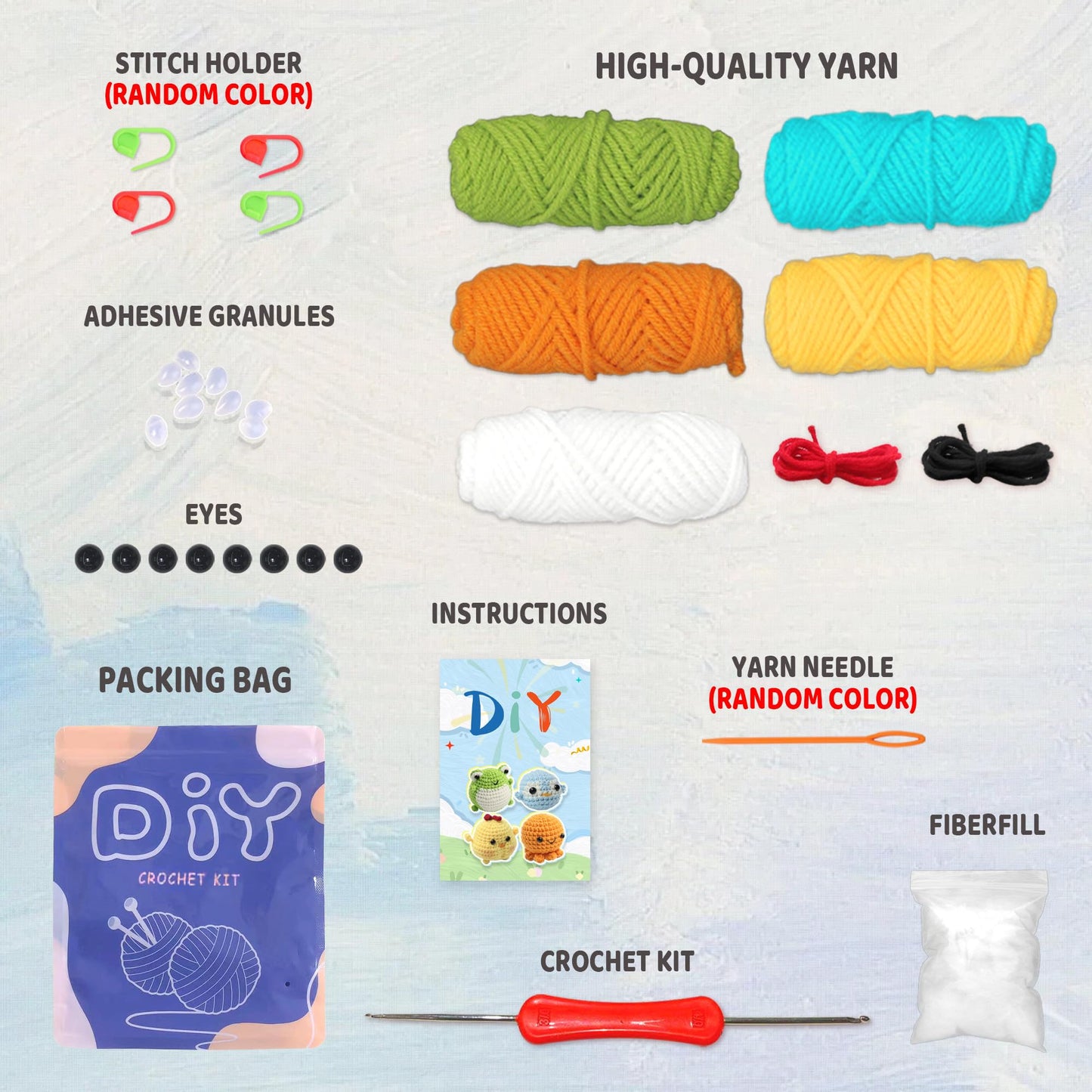 YAMAXIN Crochet Kit for Beginners Adults – 4PCS Animal Amigurumi Crochet Starter Kit with Yarn, Hooks, Tools, and Video Tutorials – DIY Knitting Craft Kit (Chick, Frog, Penguin, Octopus)