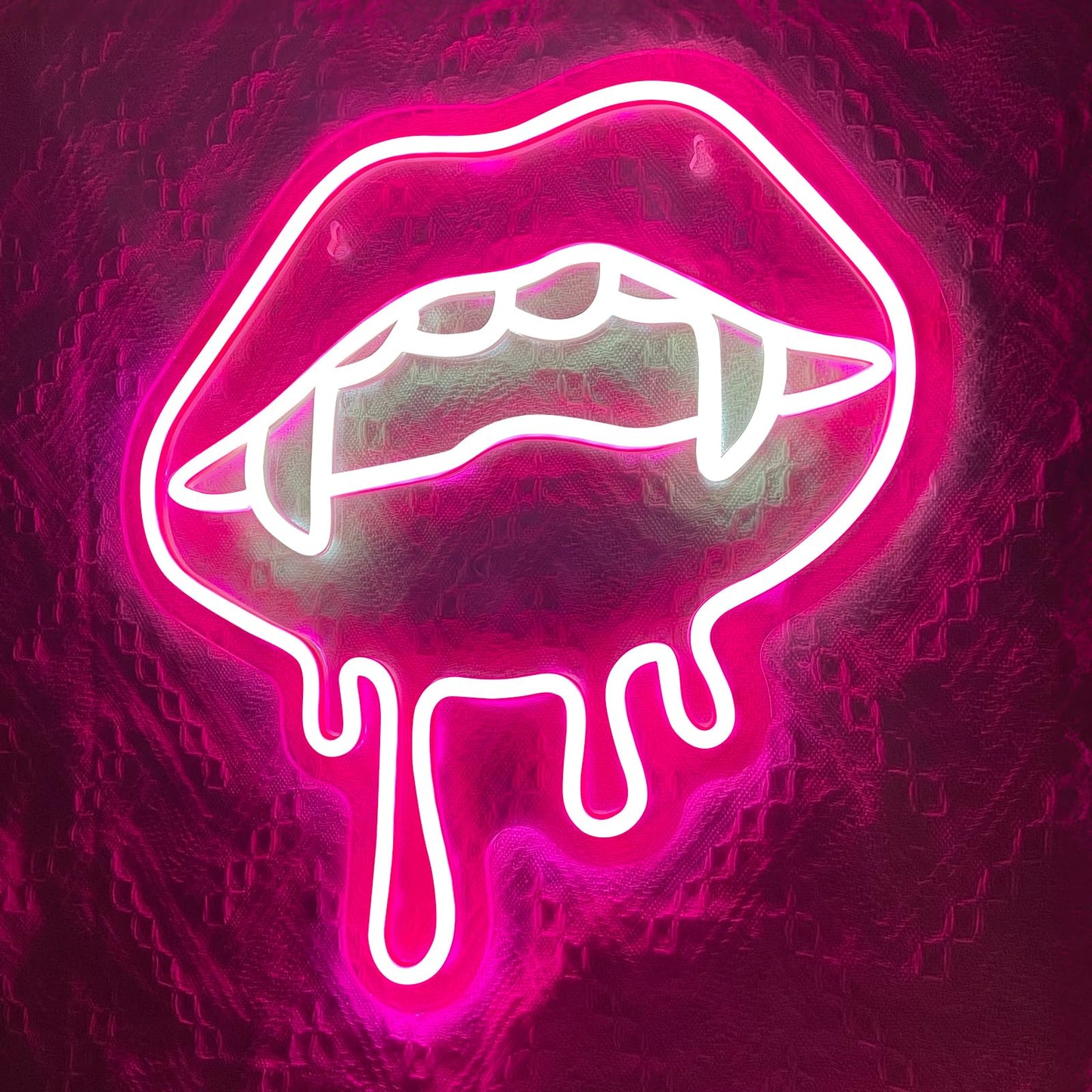 Lip Neon Sign, Halloween Lips Neon Light for Wall Decor, Red LED Big Lip Shaped Neon Signs for Party Aesthetics Decorations, USB Powered Custom Creative Neon Sign for Unique Gift,Man