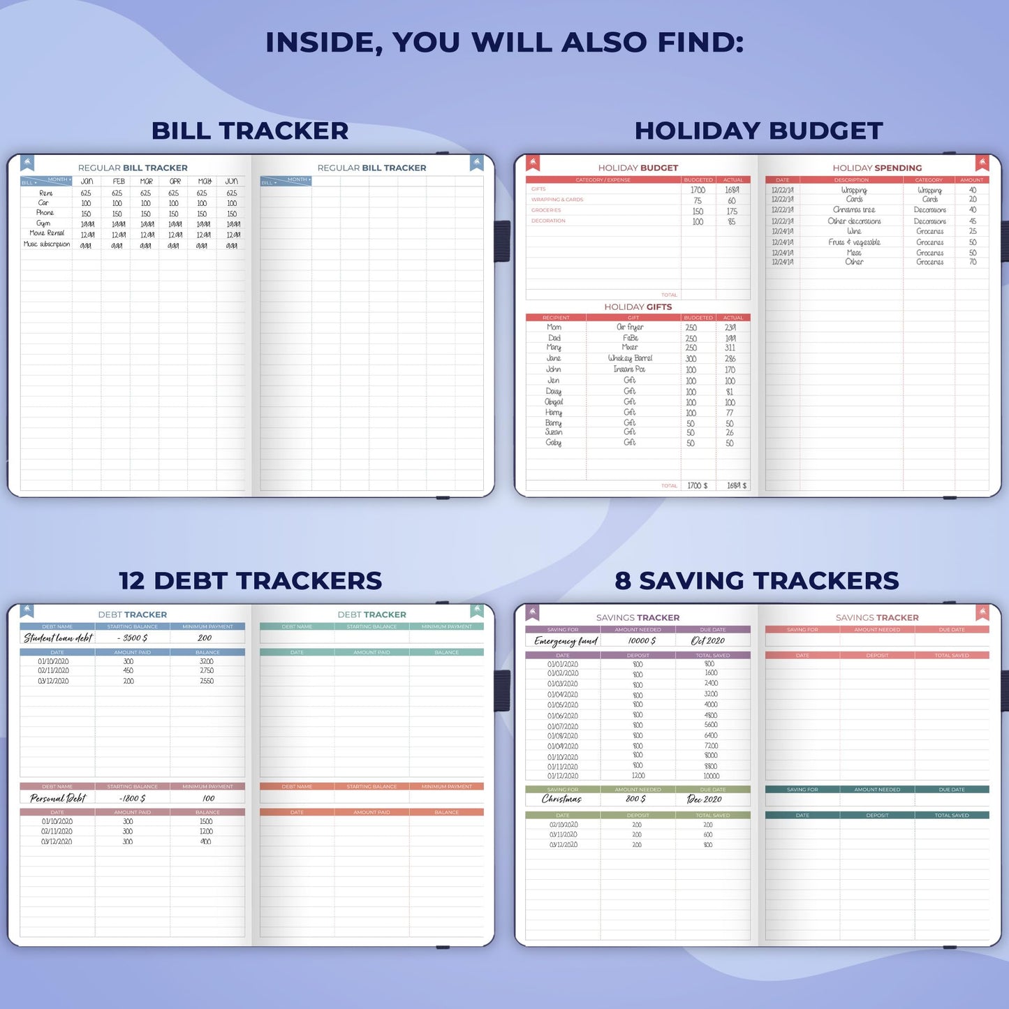 Clever Fox Bi Weekly Budget Planner – Undated Financial Organizer Book – Expense Tracker, Budgeting & Bill Notebook, A5 (Blue)