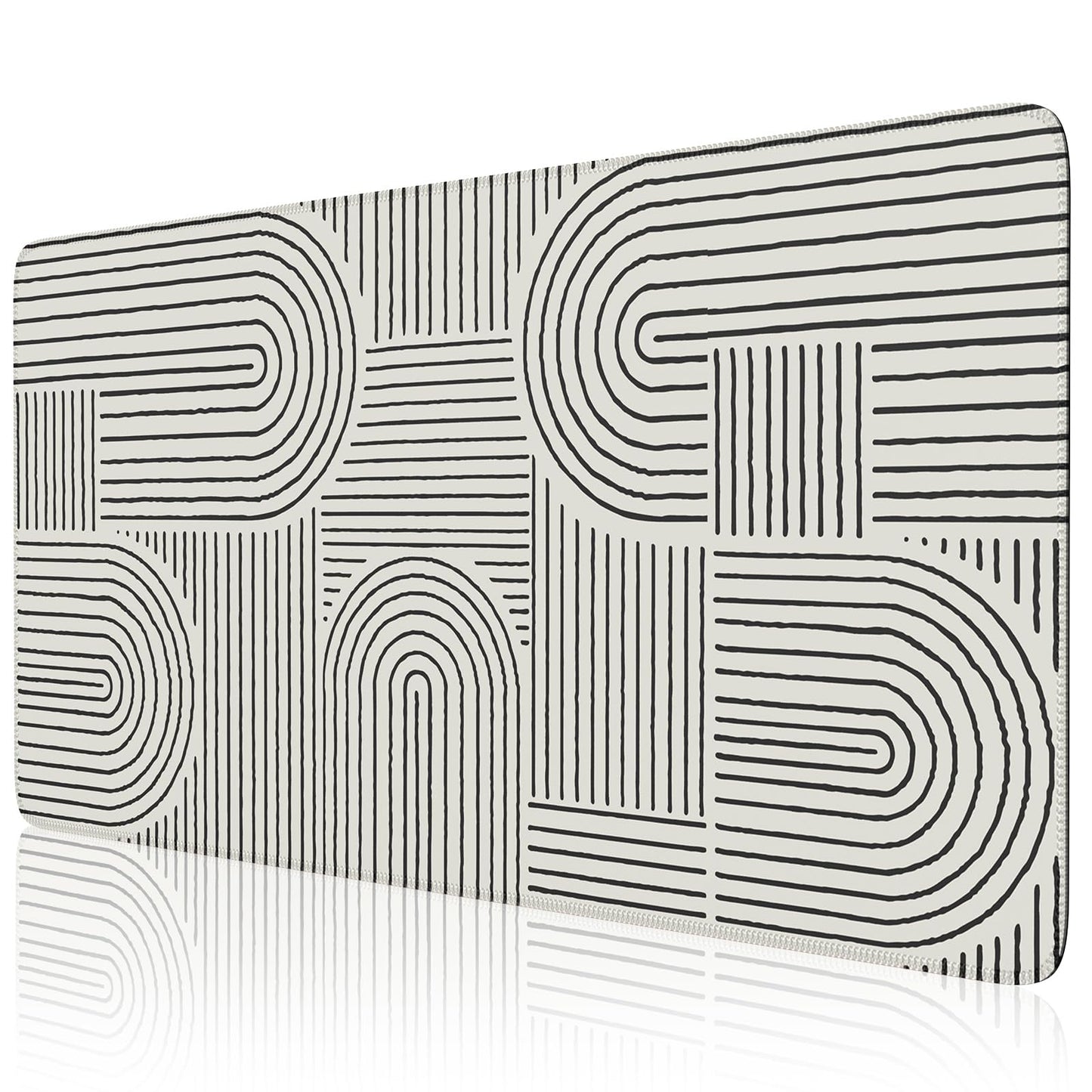 iCasso White Desk Matt for Desktop, Cute Desk Pad Mat, Large Mouse Pad, Anti-Slip Big Mousepad with Stitched Edges, Keyboard Pad for Computer(White)
