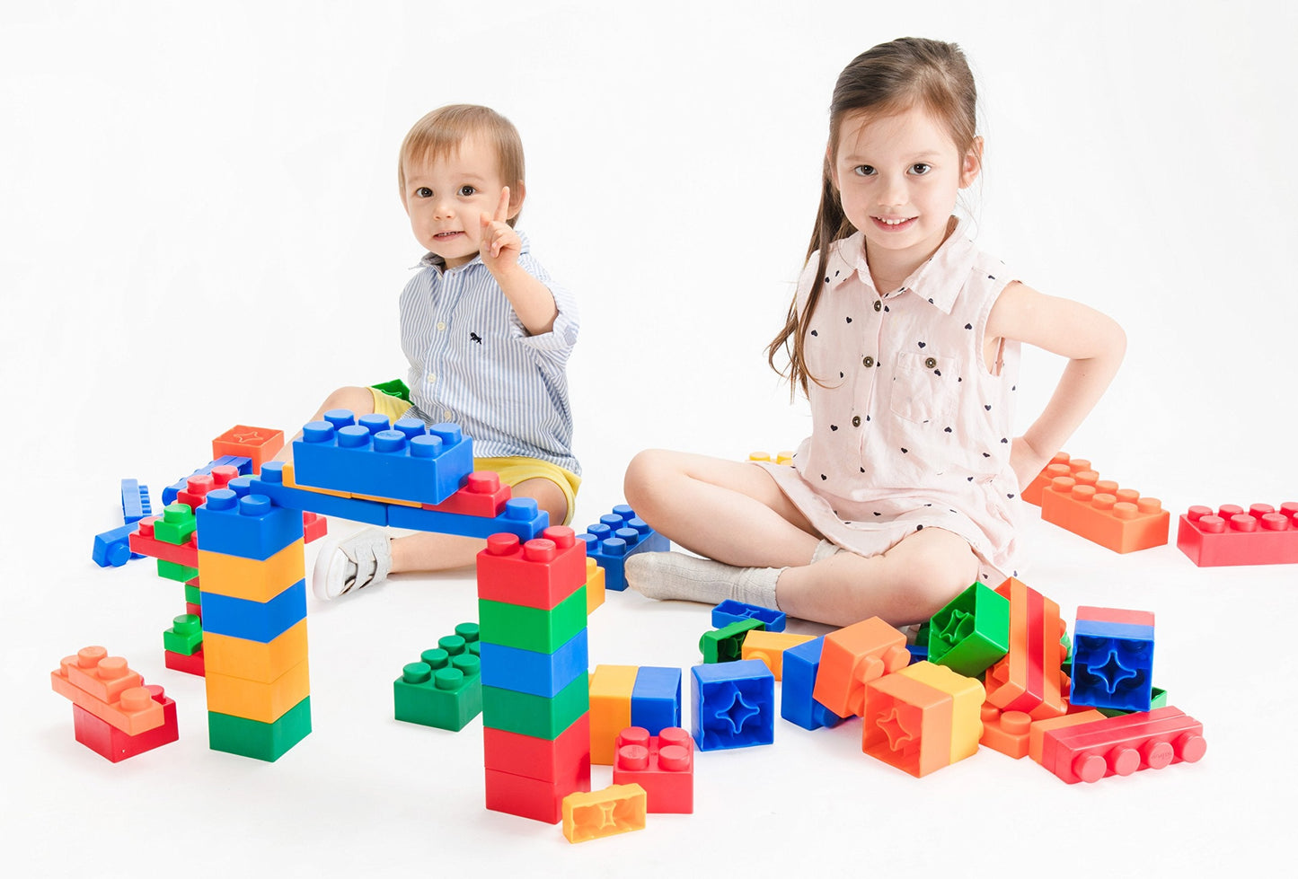 UNiPLAY Mix Soft Building Blocks - 120-Piece Set for Infant Early Learning, Cognitive Development, and Toddler Creative Play - Ages 3 Months+