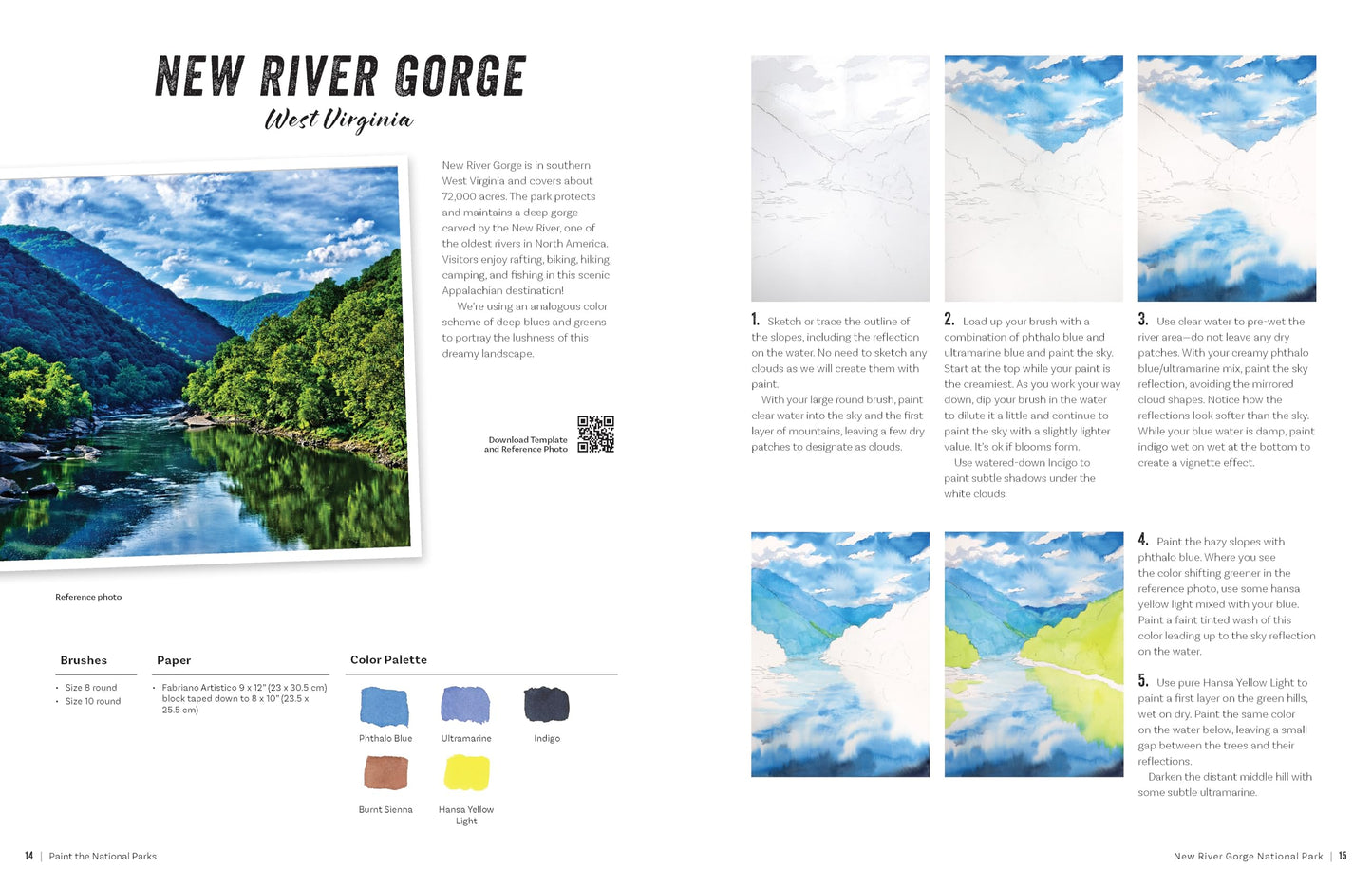 Paint the National Parks: A Watercolor Journey - Includes traceable templates and video tutorials