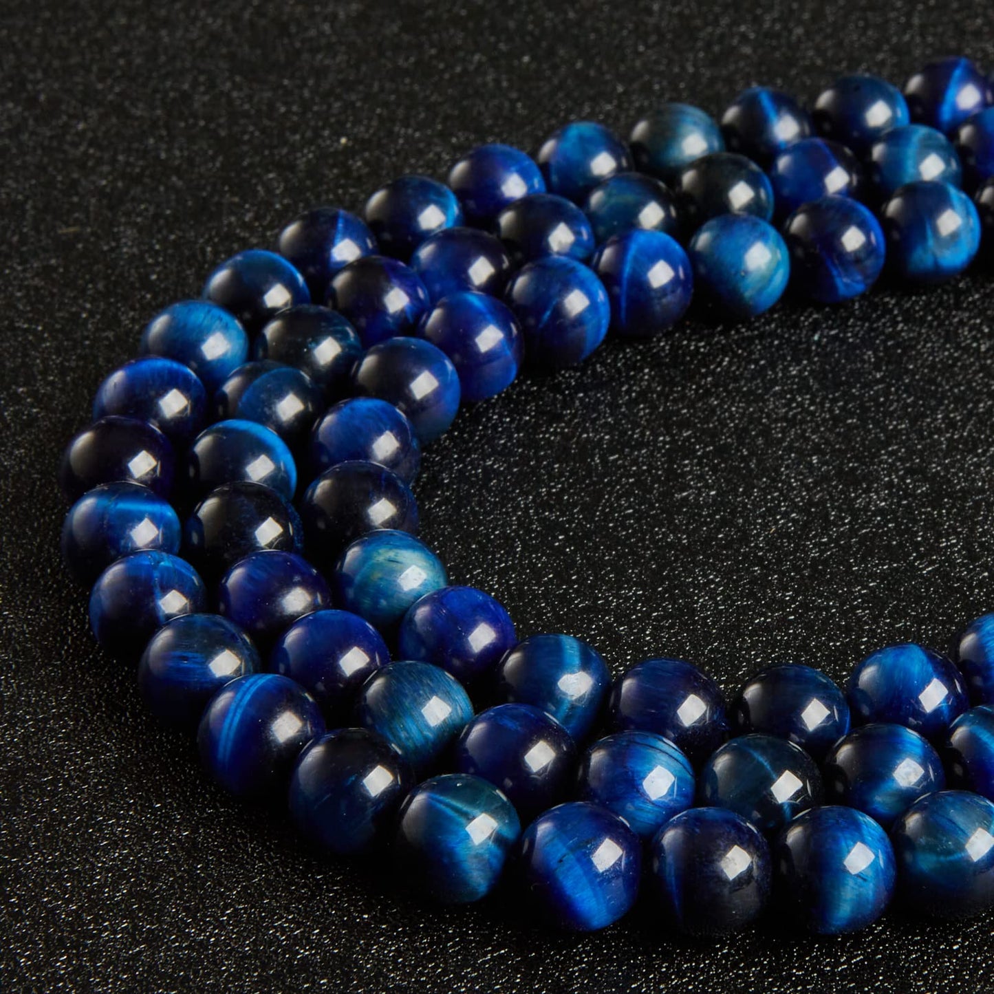 60pcs 6mm Blue Tiger Eye Beads Natural Gemstone Beads Round Loose Beads for Jewelry Making
