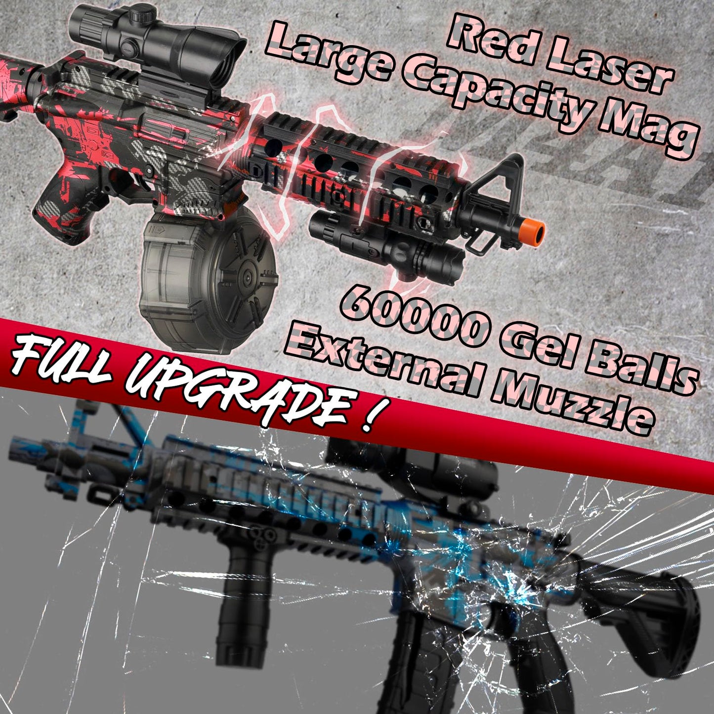 Large Electric Gel Splat Blaster, Automatic and Manual with 60,000 Gels