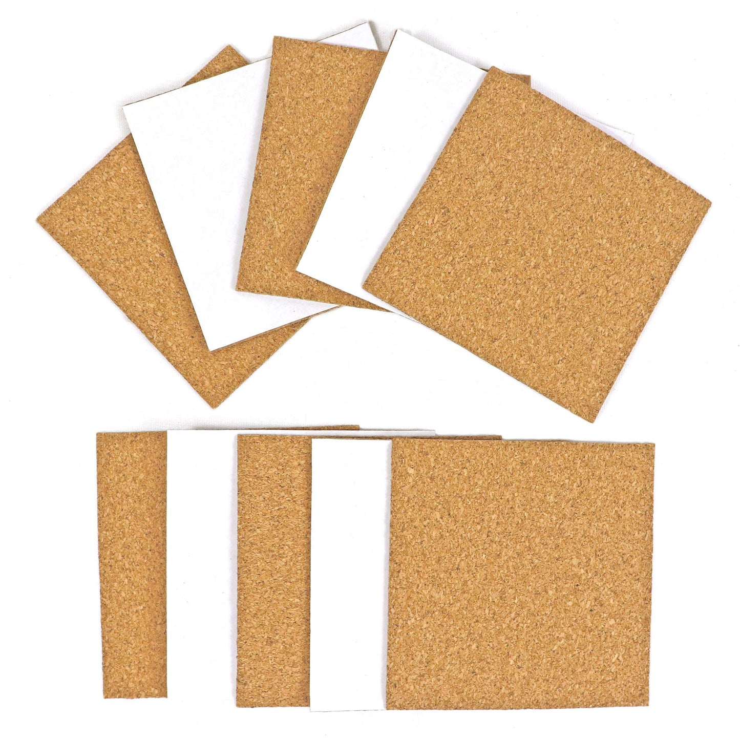 50 Pack Self-Adhesive Cork Squares 4 x 4 Inches Cork Tiles Backing Sheets for Coasters and DIY Crafts