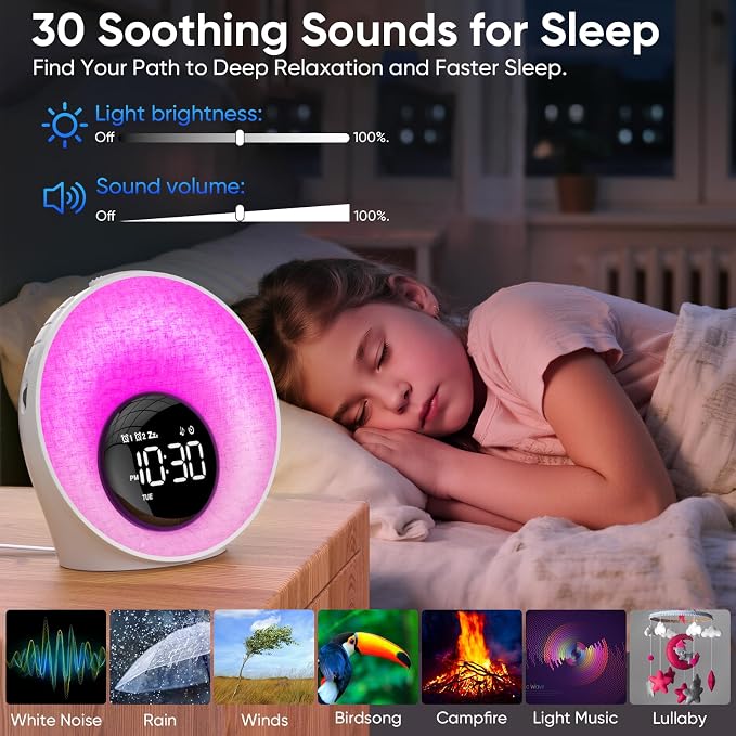 AFEXOA Sunrise Alarm Clock with Wake Up Light & White Noise Machine