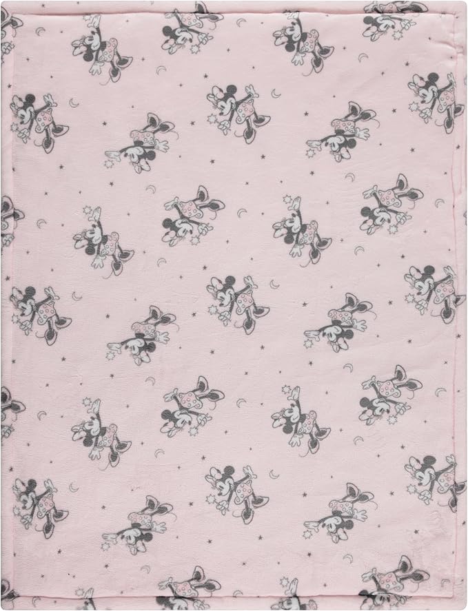 Disney Mickey Mouse, Minnie Mouse, Winnie The Pooh, Lilo and Stitch 2-Ply Infant Blanket - Soft Fleece with Polyfill - Cozy and Warm Baby Blanket for Baby Boys and Girls, 30x40 Inches