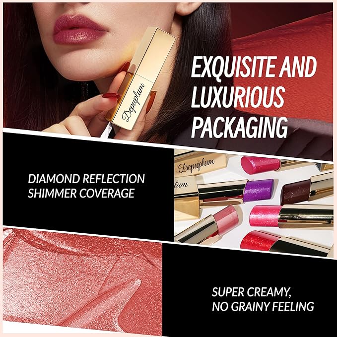 Red Pink Lipstick Moisturizing for Women Shimmer Tinted Lip Balm Hydrating Nourishing Lip Gloss Vegan& Cruelty Free Lip Makeup, ZG115 Shine