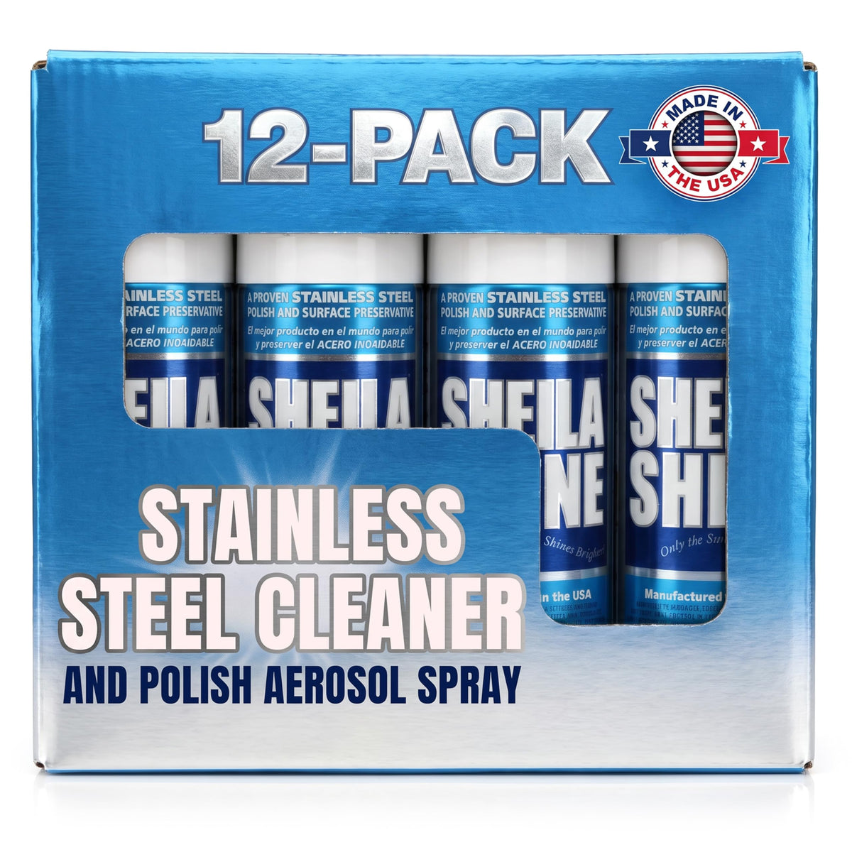 12 x 10oz Stainless Steel Cleaner and Polish With Cloth (120 Ounce)