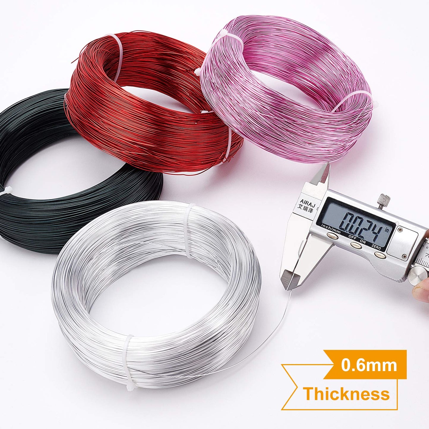 BENECREAT 22 Gauge Silver Aluminum Wire - 918FT Bendable Metal Wire for Jewelry Making, Beading, Sculpting, DIY Crafts