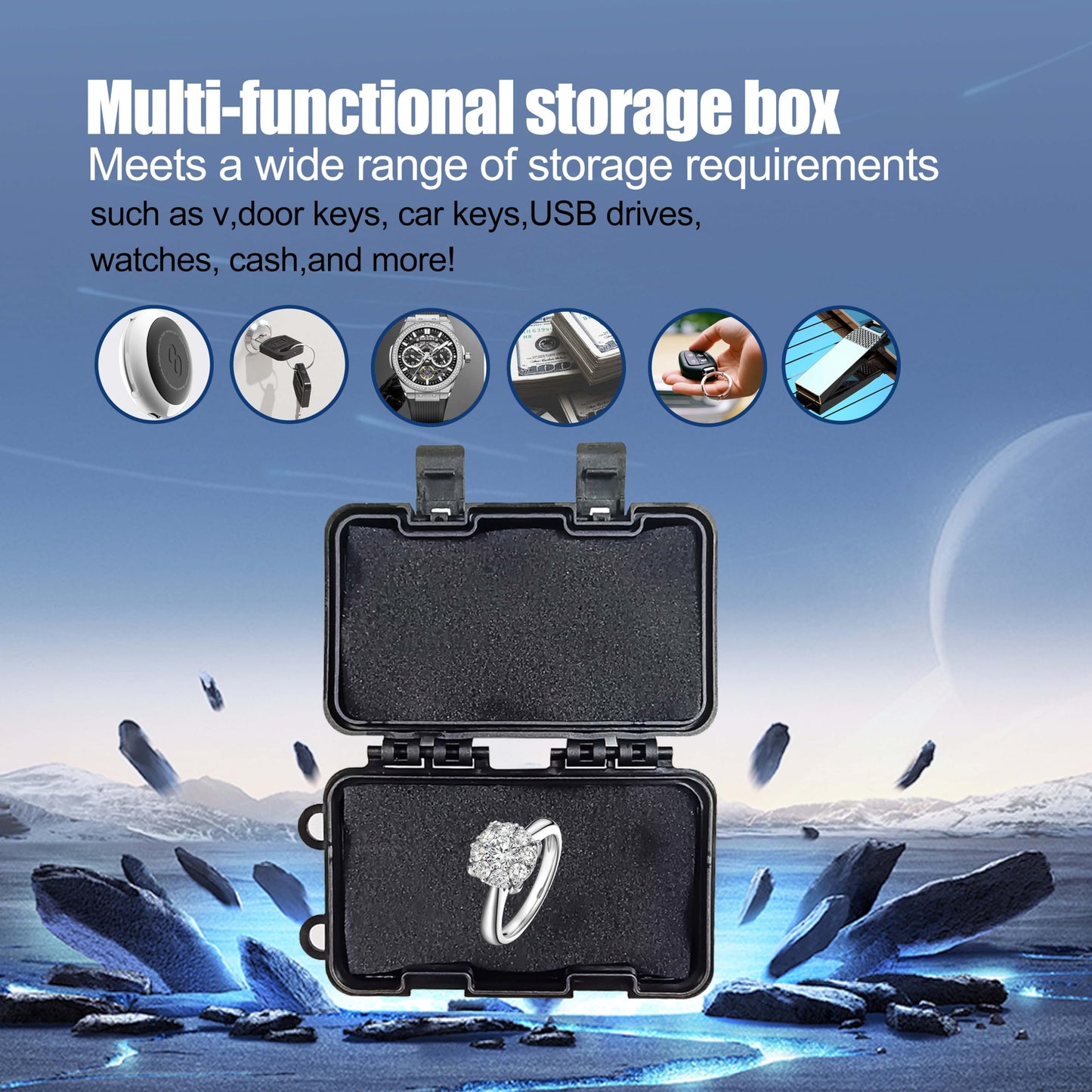 magnetic key holders for hiding keys magnetic key holder under car Hide Key Box with Strong Magnet for Storage Key Indoors magnet key box for cars, SUV, trucks, durable and waterproof(1P)