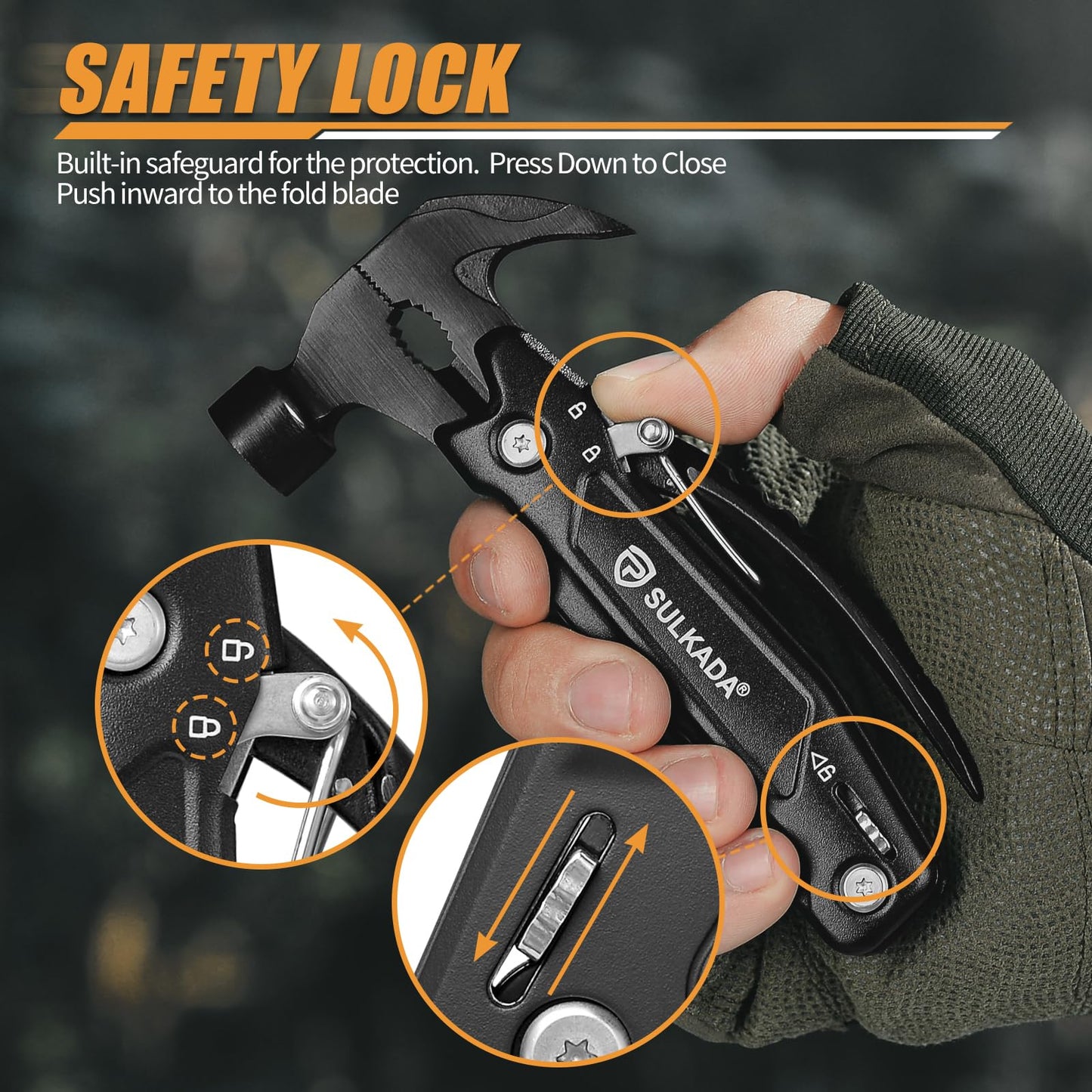 Gifts for men,Multitool Hammer 15 in 1 Camping Accessories Survival Gear,Valentines gifts Unique Brithday Gift Ideas