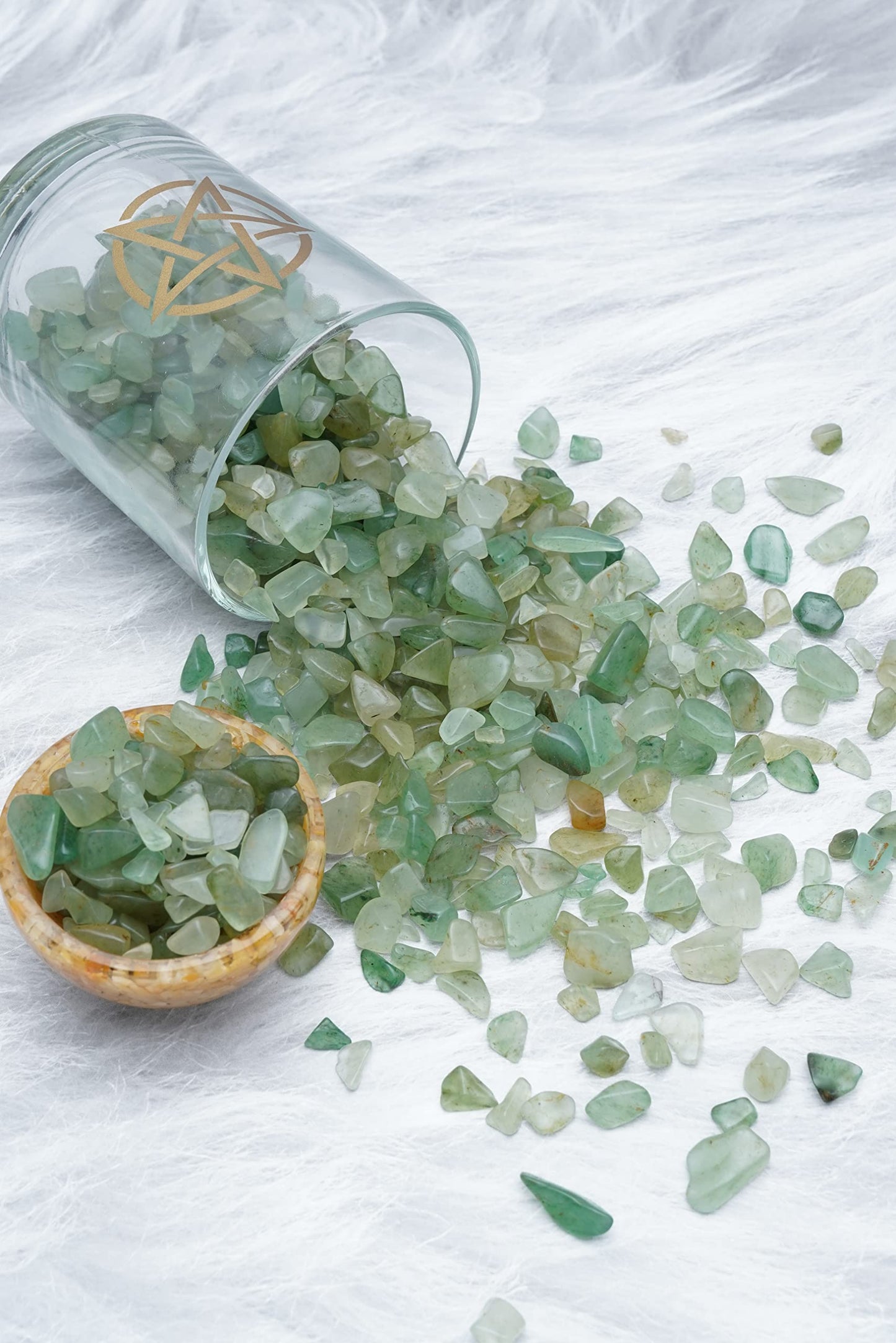 ZAICUS Green Jade Crystal Chips Bulk Gemstone Valentine Gift, Healing Crystal Natural Irregular Shaped Crushed Stone Reik Healing Tumbled Chips Crystal Chips for Witchcraft & 1 Lb"