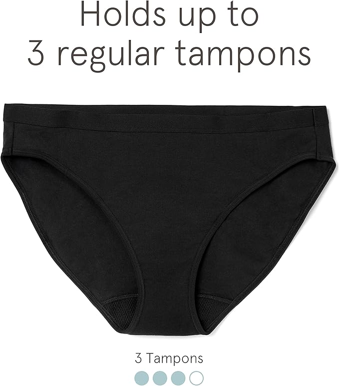LOLA Washable Period Underwear - Period Underwear for Women, Period Panties, Cotton Bikini Underwear for Women