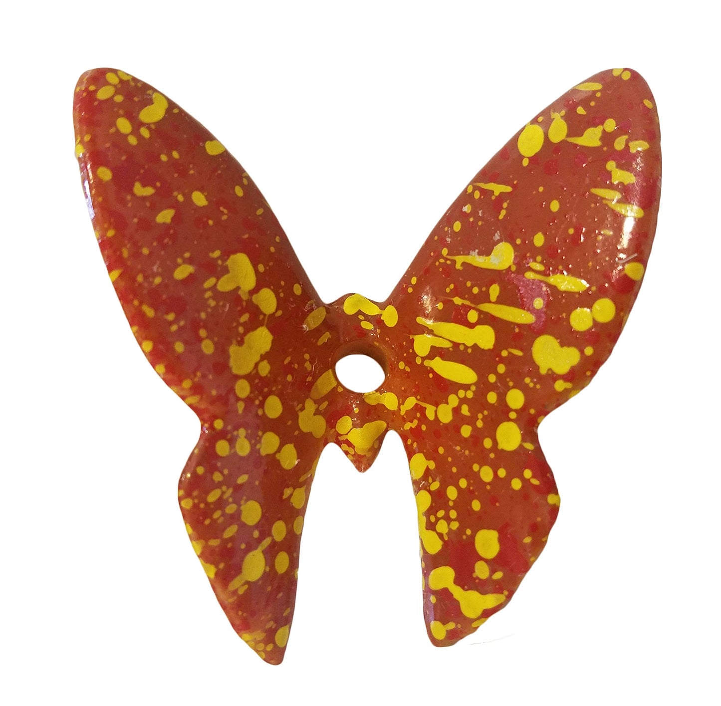 Set of 4 Autumn Speckled Plastic Butterfly Macrame Craft Beads