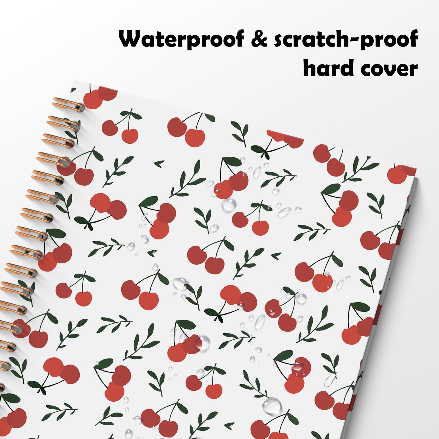 ROXMART Cute Cherry Spiral Notebook, Cherry Gifts for Women Journal, Fruit Lover Gifts, Girly Aesthetic Fruit Journal Notebook, 5.5x8.3 Inch