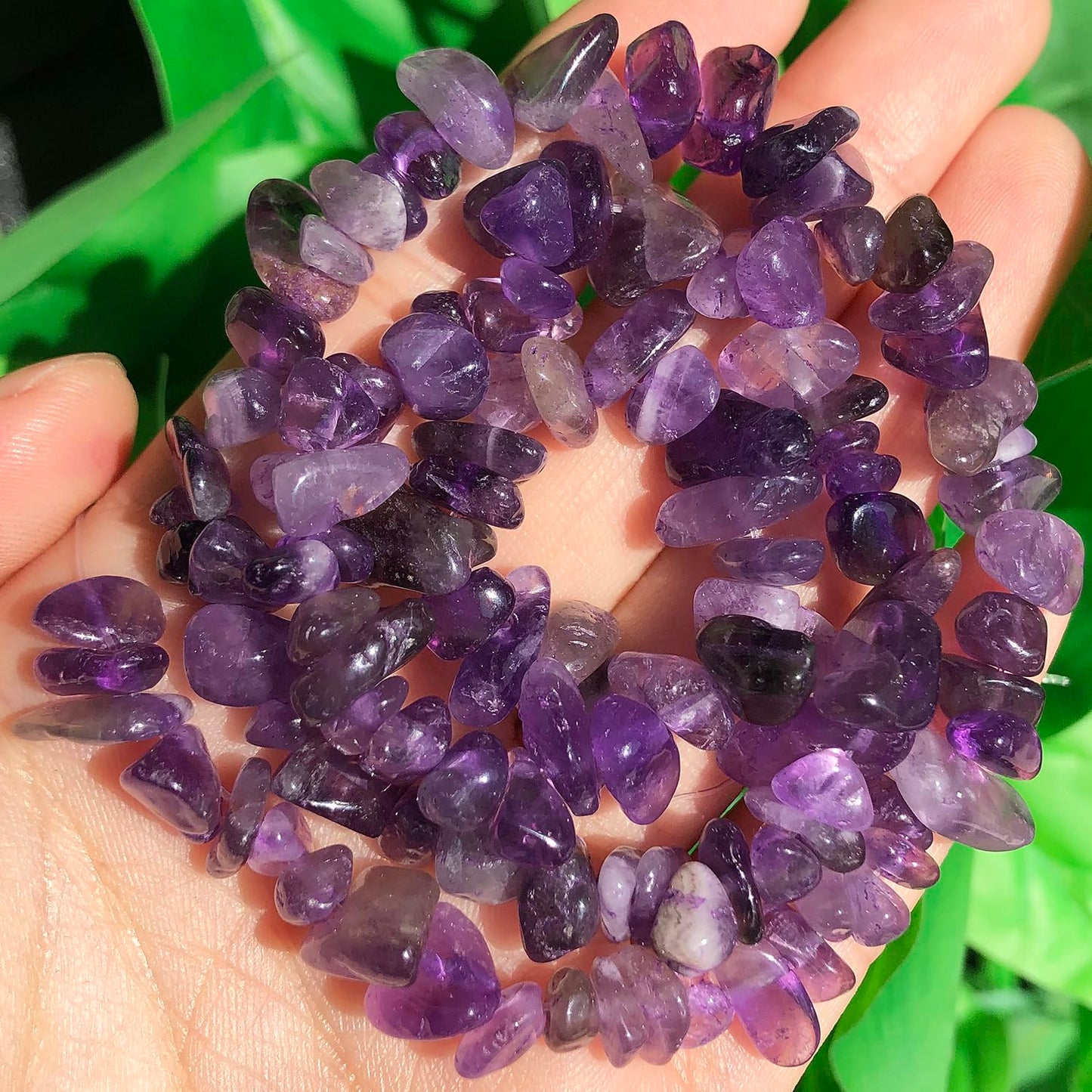 NITOPUPU 30in Amethyst Natural Chip Stone Beads 5-8mm About 230pcs, Irregular Drilled Purple Bead for Bracelets Jewelry Making Supplies for Adults, DIY Crafts.