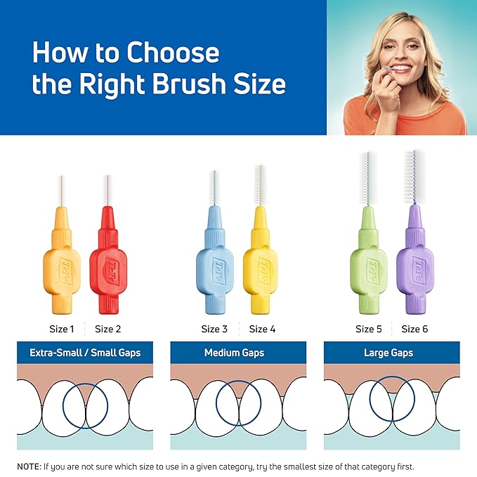 TePe Interdental Brush Extra Soft, Supersoft Dental Brush for Teeth Cleaning, Pack of 8, 0.6 mm, Medium Gaps, Blue, Size 3