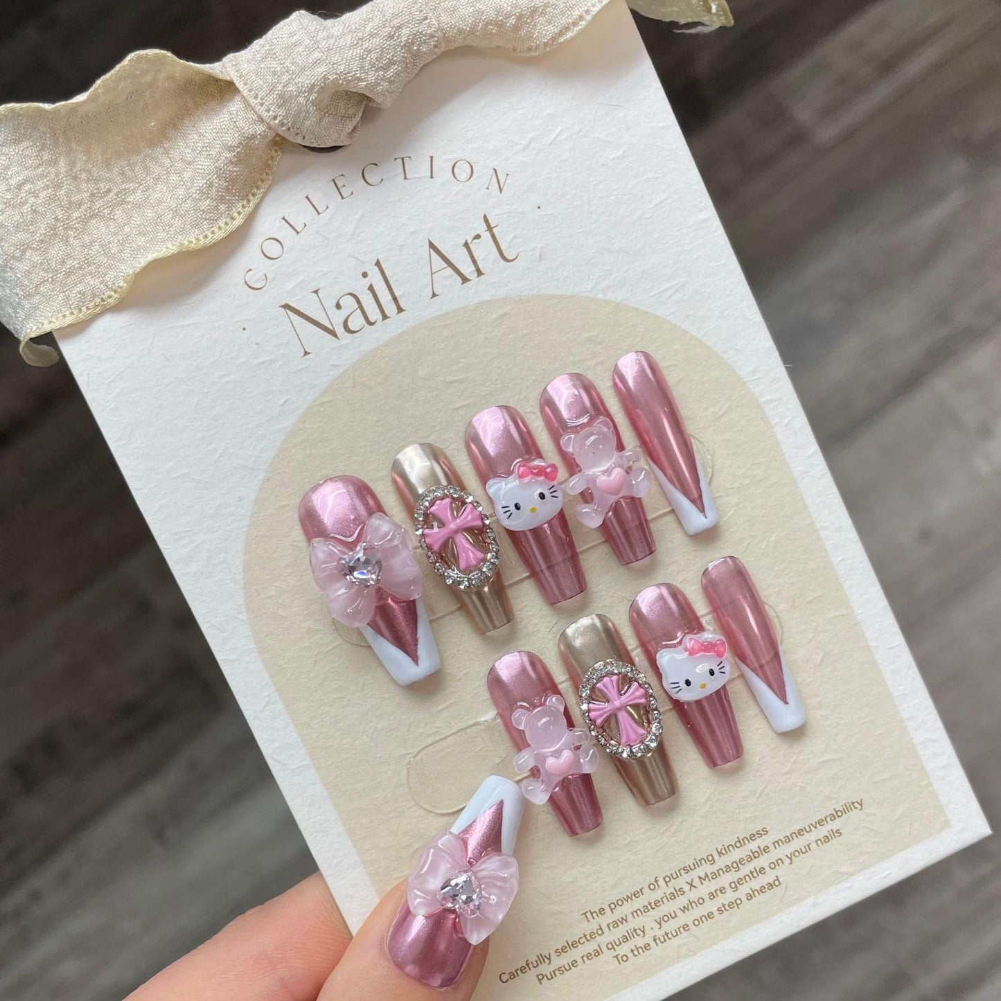 10-Piece Handmade Press On Nails Set - Convenient, Versatile, Reusable - Includes Press On Nails, Glue On Nails, Impress Nails - Pastel & Variety of Styles