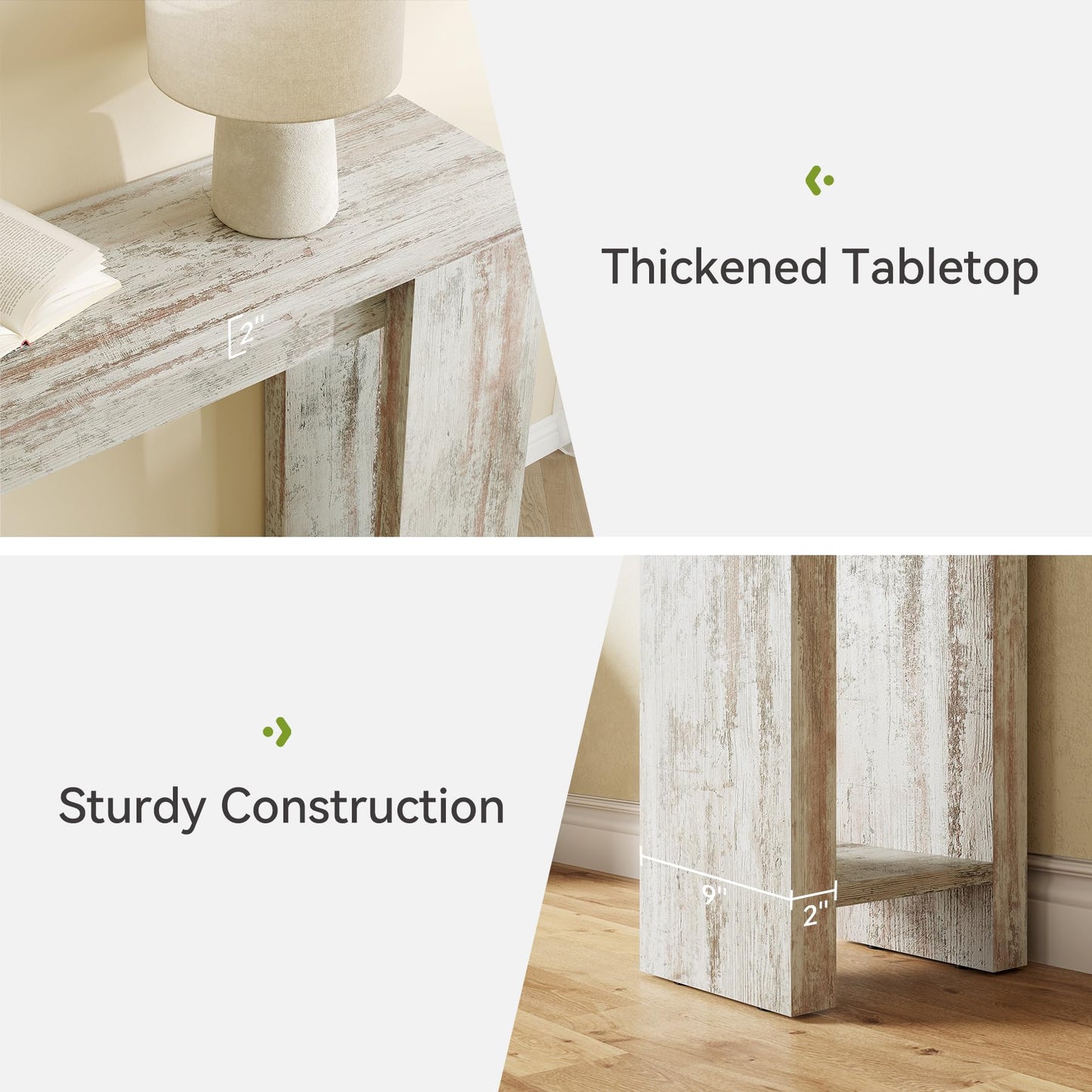 LITTLE TREE 70.9-Inch Entryway Table, Long Narrow Farmhouse Sofa Console Table for Living Room, Hallway