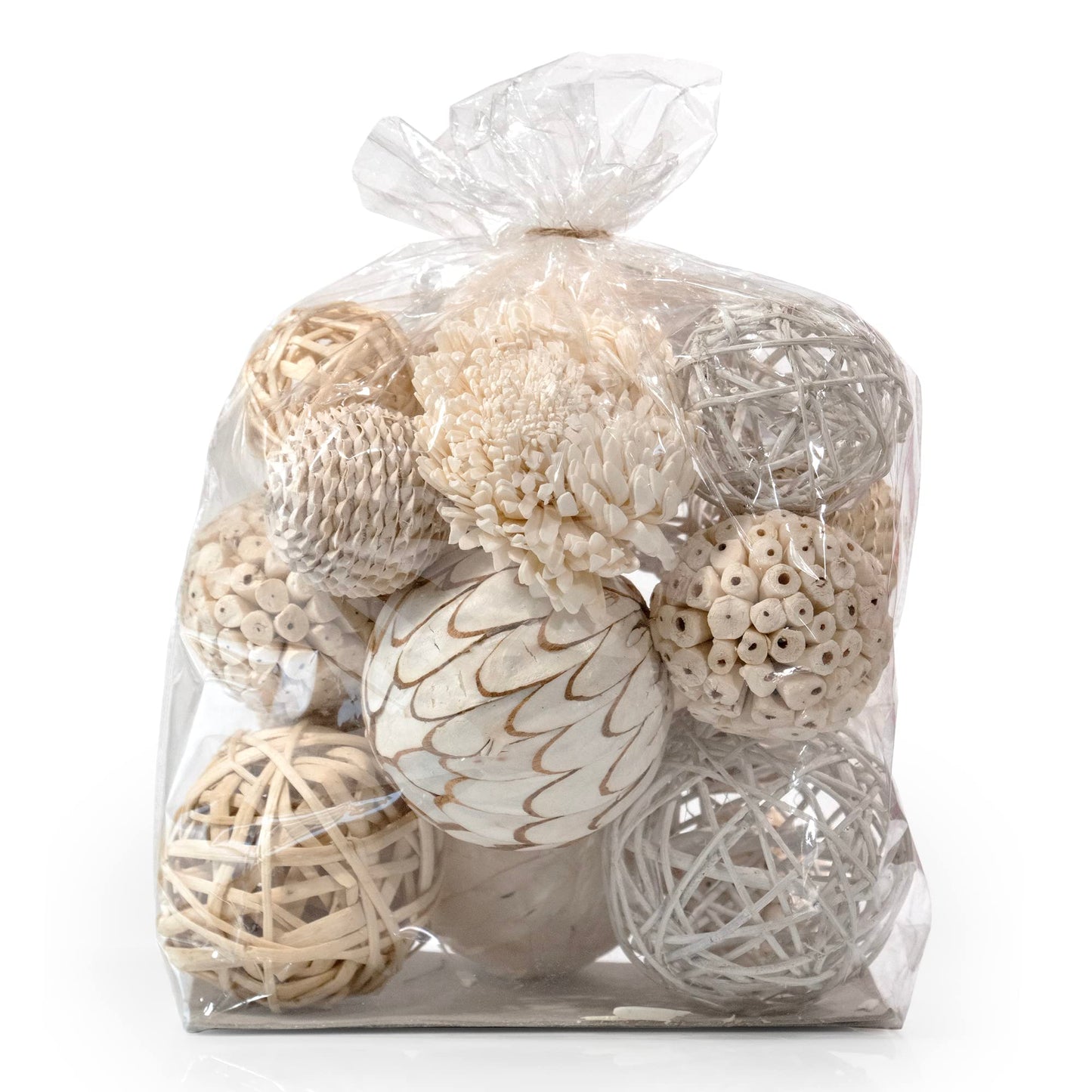 ANDALUCA Large Decorative Balls Bowl Filler Decor Orbs White & Cream (Natural White)
