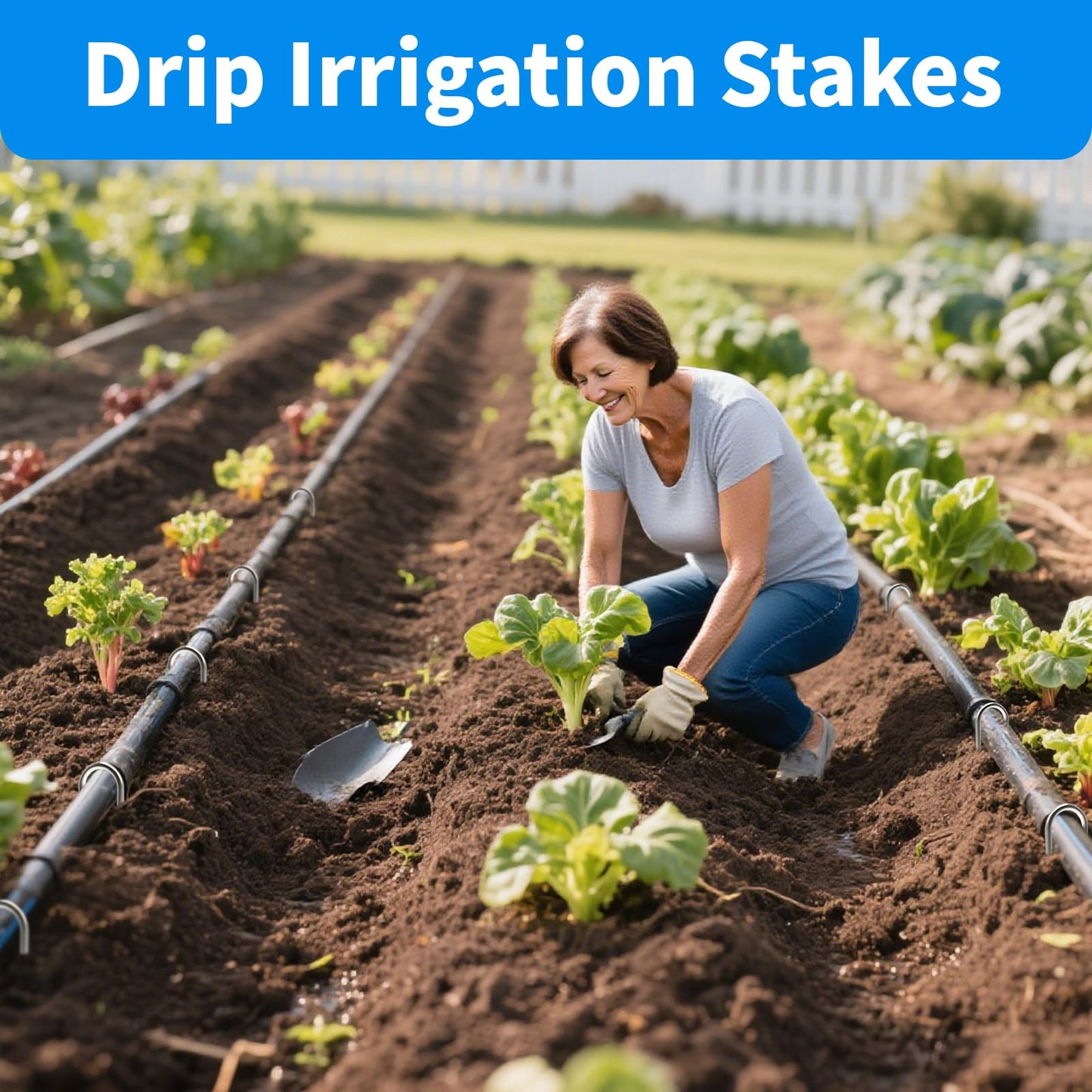 MySit 6 Inch 100 Pack U Shaped Garden Stakes, Heavy Duty 11 Gauge Galvanized Drip Irrigation Stakes Landscape Staples for 1/2" to 1-1/2" Soaker Hose, Weed Barrier, Yard Decorations, Fencing