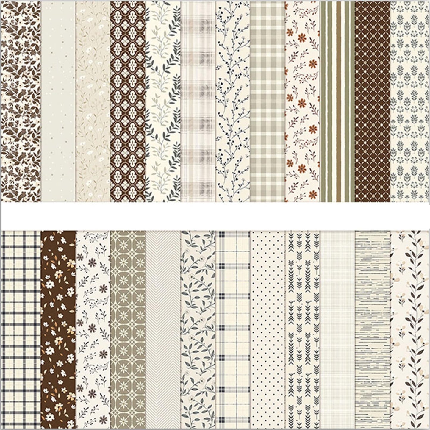 MIATTCLD Scrapbook Paper 12x12 In Double Sided Decorative Paper for Scrapbooking, 24 Sheets/24 Designs Spring Floral Patterned Craft Paper for Junk Journals DIY Cards Album Decoration (Beige)