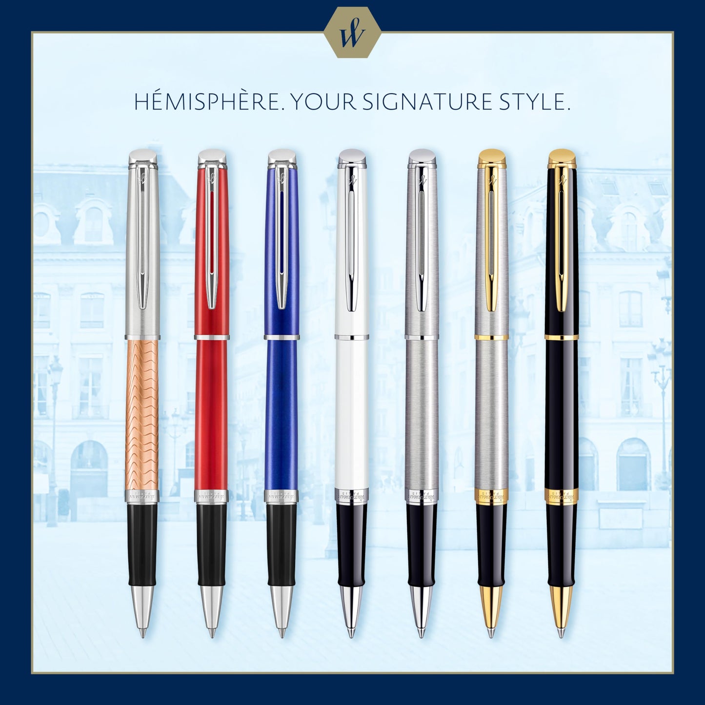 Waterman Hémisphère Rollerball Pen | Gloss Black with 23k Gold Trim | Fine Point | Black Ink | Gift Box