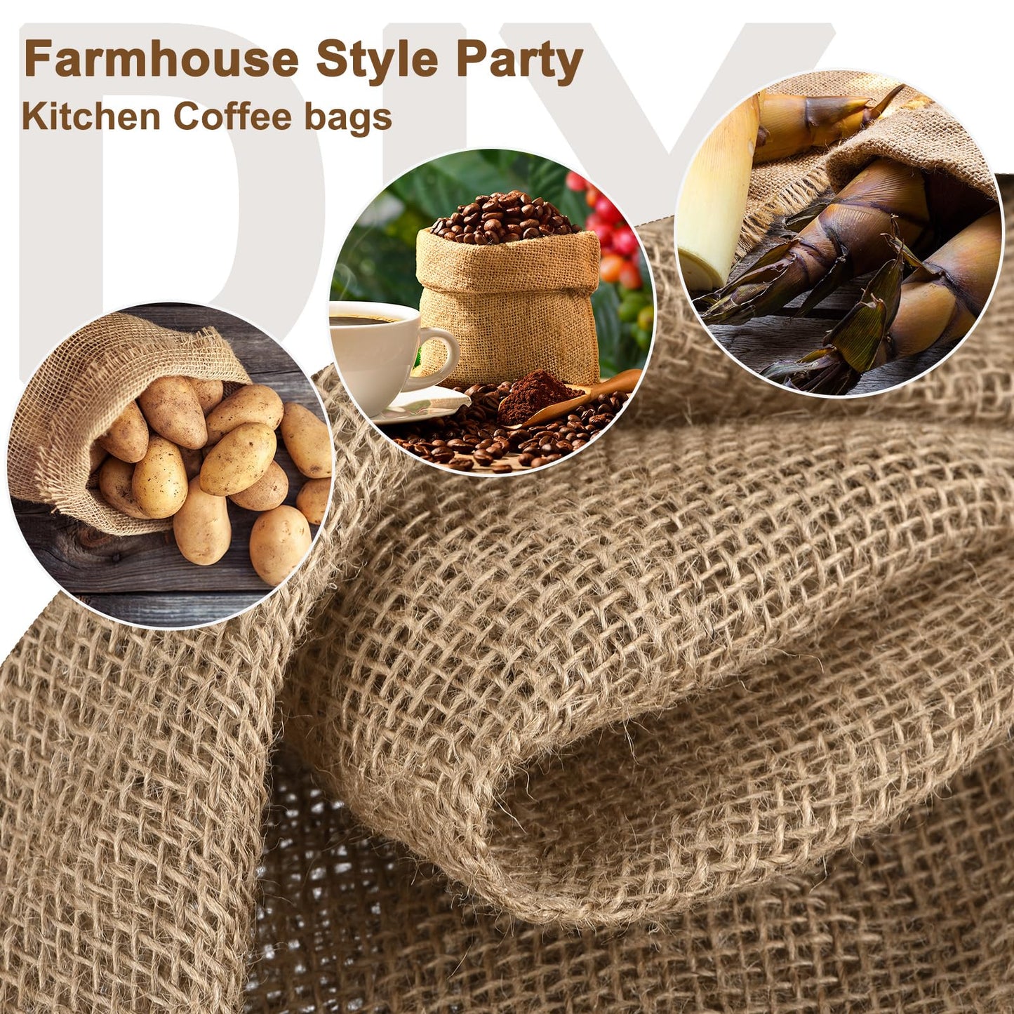 MECCANIXITY Burlap Fabric Roll 1.1 Yards x 8 Yards Natural Jute Burlap Roll for Table Runners Weed Barriers Wedding Craft Plants