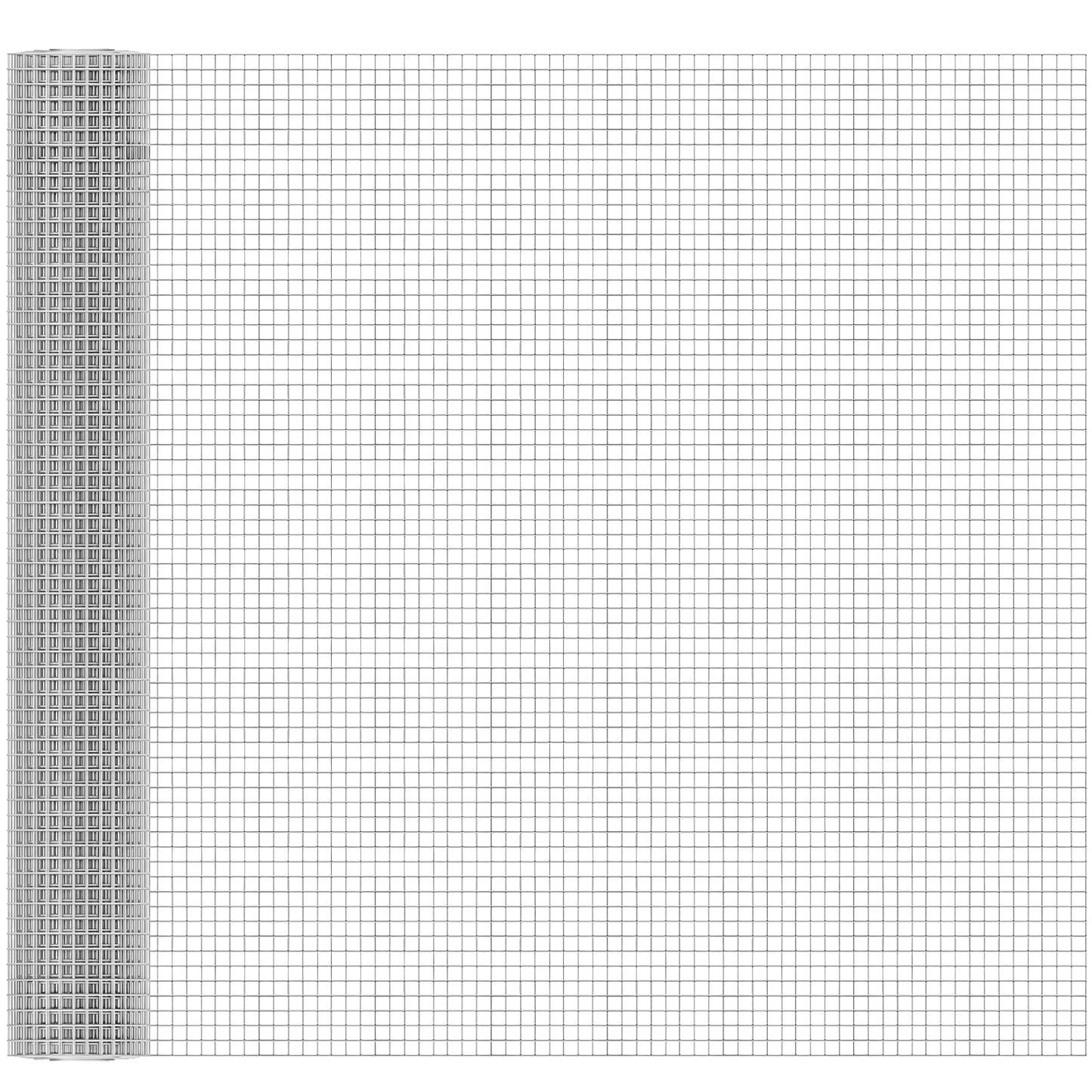 16in x 50ft 19 Gauge Hardware Cloth 1/2 Inch Mesh Roll - Galvanized Chicken Wire Fencing for Garden Fence, Poultry Netting, Gopher Barrier, Animal Cage Screen, Chicken Wire Craft Projects