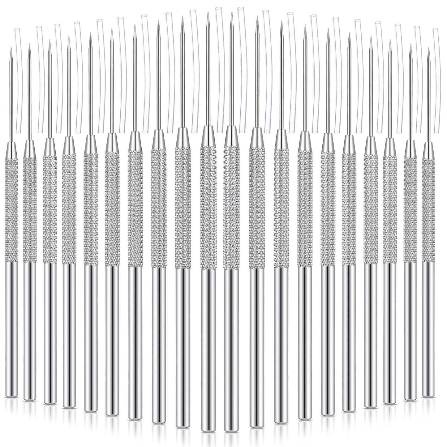 Lasnten 20 Pcs Clay Sculpting Tools Clay Needle Ceramic Needle Modeling Carving Stainless Steel Pottery Tools Polymer Detail Sculpture Supplies for Sculpting Carving DIY Craft Texture Art