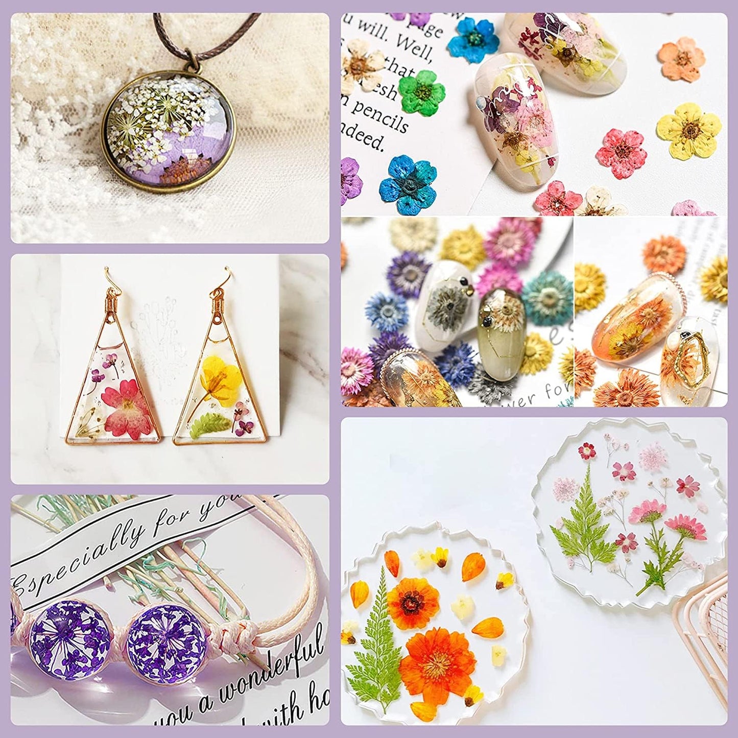 Dried Pressed Flowers, 170+ Pcs Mixed Dried Flowers for Resin, Bulk Natural Dry Floral Resin Fillers Decoration Accessories for DIY Crafts, Scrapbooking