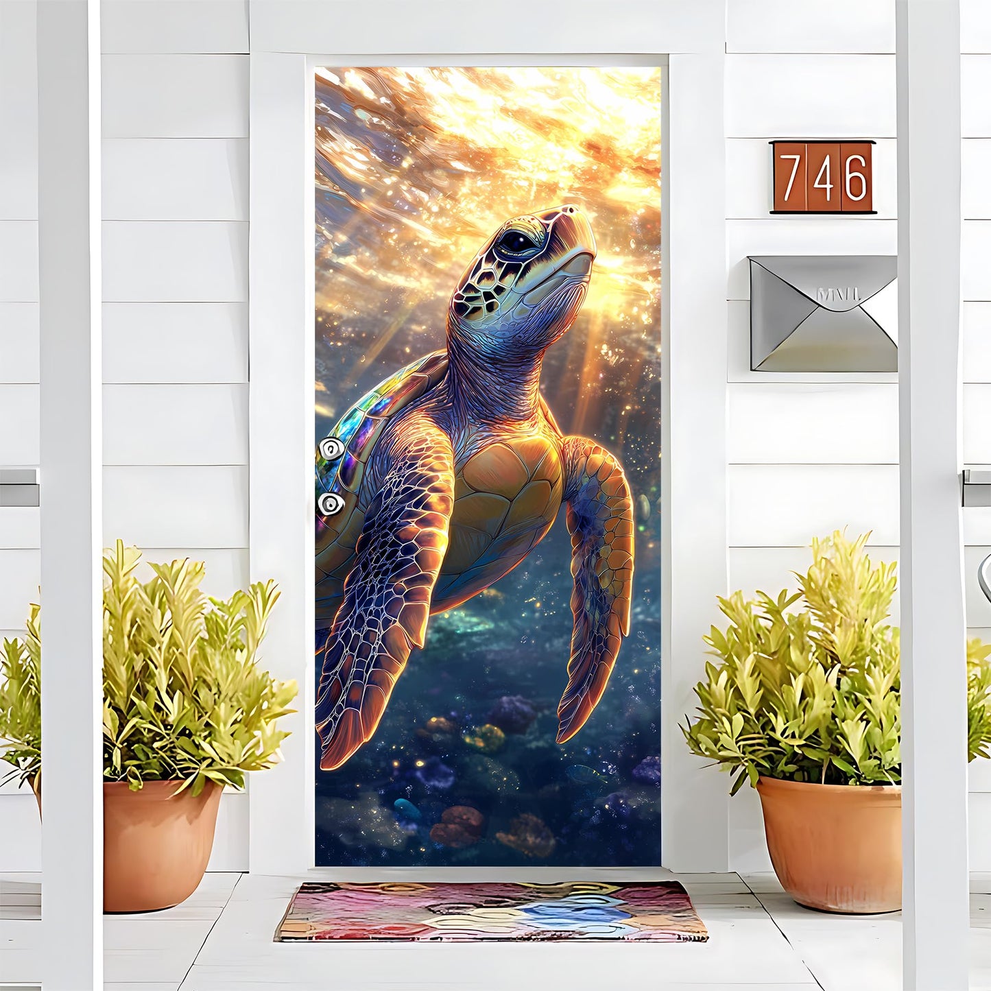 AOHMPT 3D Door Stickers, Peel and Stick Wallpaper ，Self-Adhesive Mural PVC Waterproof Wall Poster for Home Decor 30.3" W x 78.7" H