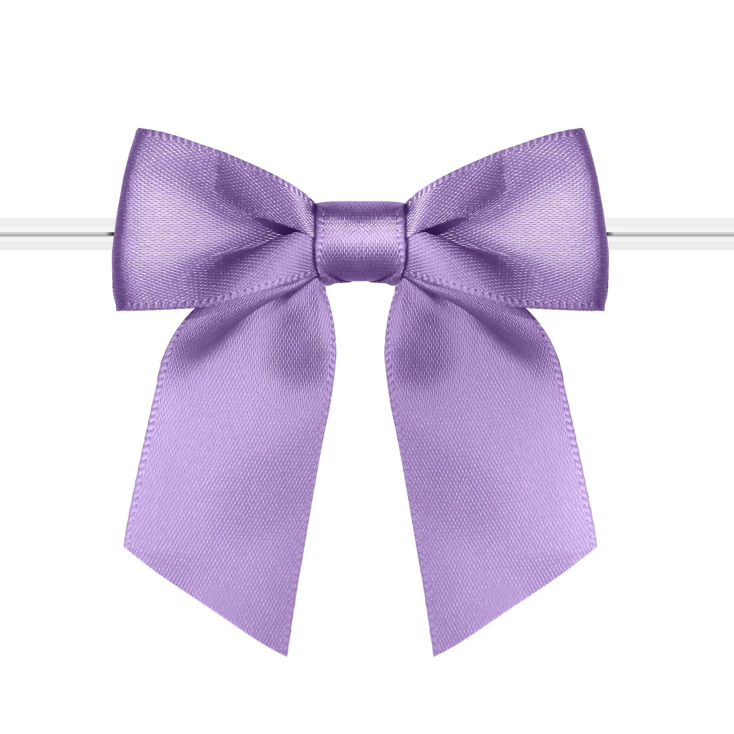 Rainbow Pana 120 Pack Twist Tie Bows for Treat Bags 3" Violet Satin Ribbon Bows for Package Craft Gift Wrapping Decoration