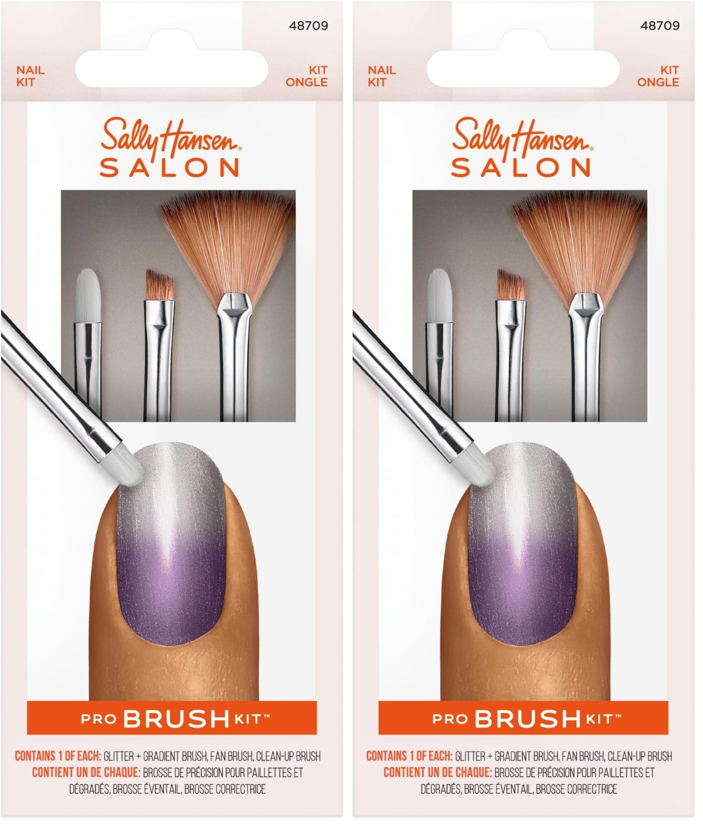 Sally Hansen Nail Salon Pro Brush Kit, 2 Pack, Nail Art Brush Kit, Nail Tools