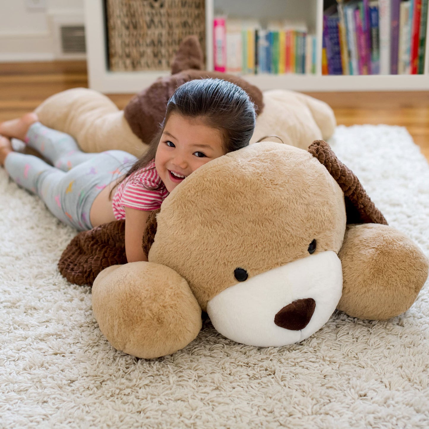 Animal Adventure®| Sqoosh2Poof™| Jumbo Plush Character Compressed Inside Small Box | 44" Dog