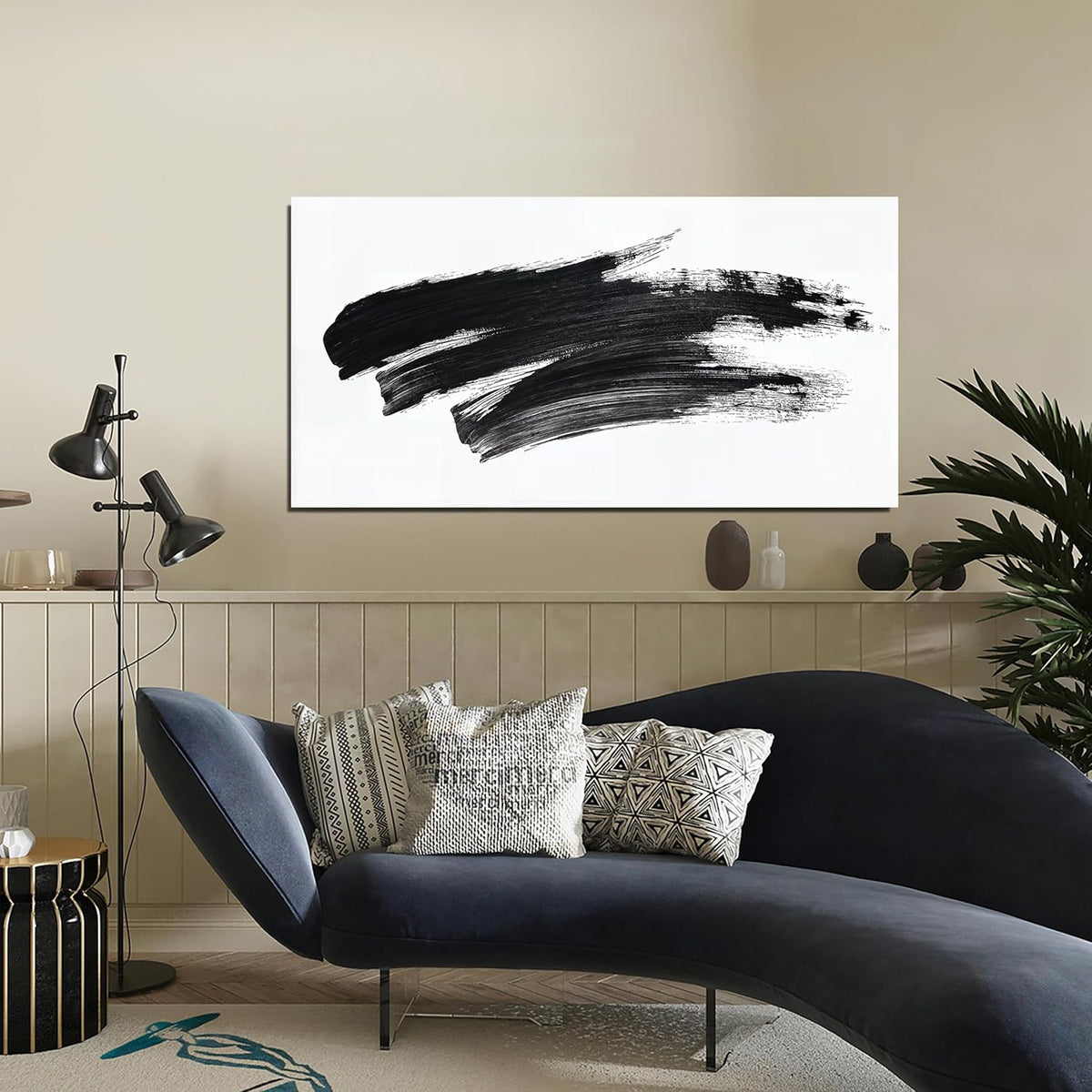 Abstract Wall Art Decor Black and White Wall Art Decorations Wall Pictures for Living Room Abstract Canvas Art Wall Decor Minimalist Wall Art Prints Artwork for Walls Bedroom Home Wall Art Decor 20" X 40"