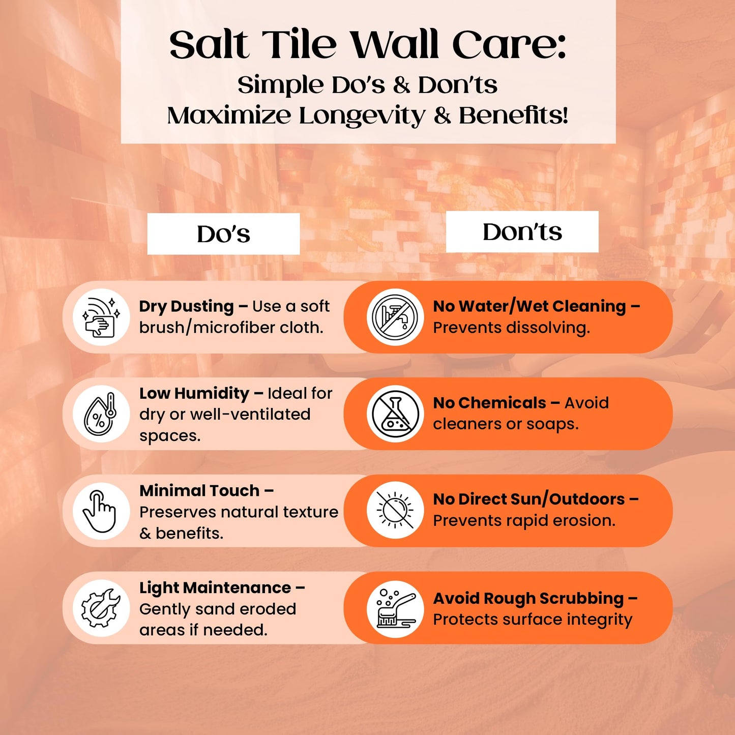 POHS Himalayan Pink Salt Tiles 8’’x4’’x1’’ Pack of 1 for Home Sauna, Spa and Salt Wall Block for Home décor,2.75 lbs