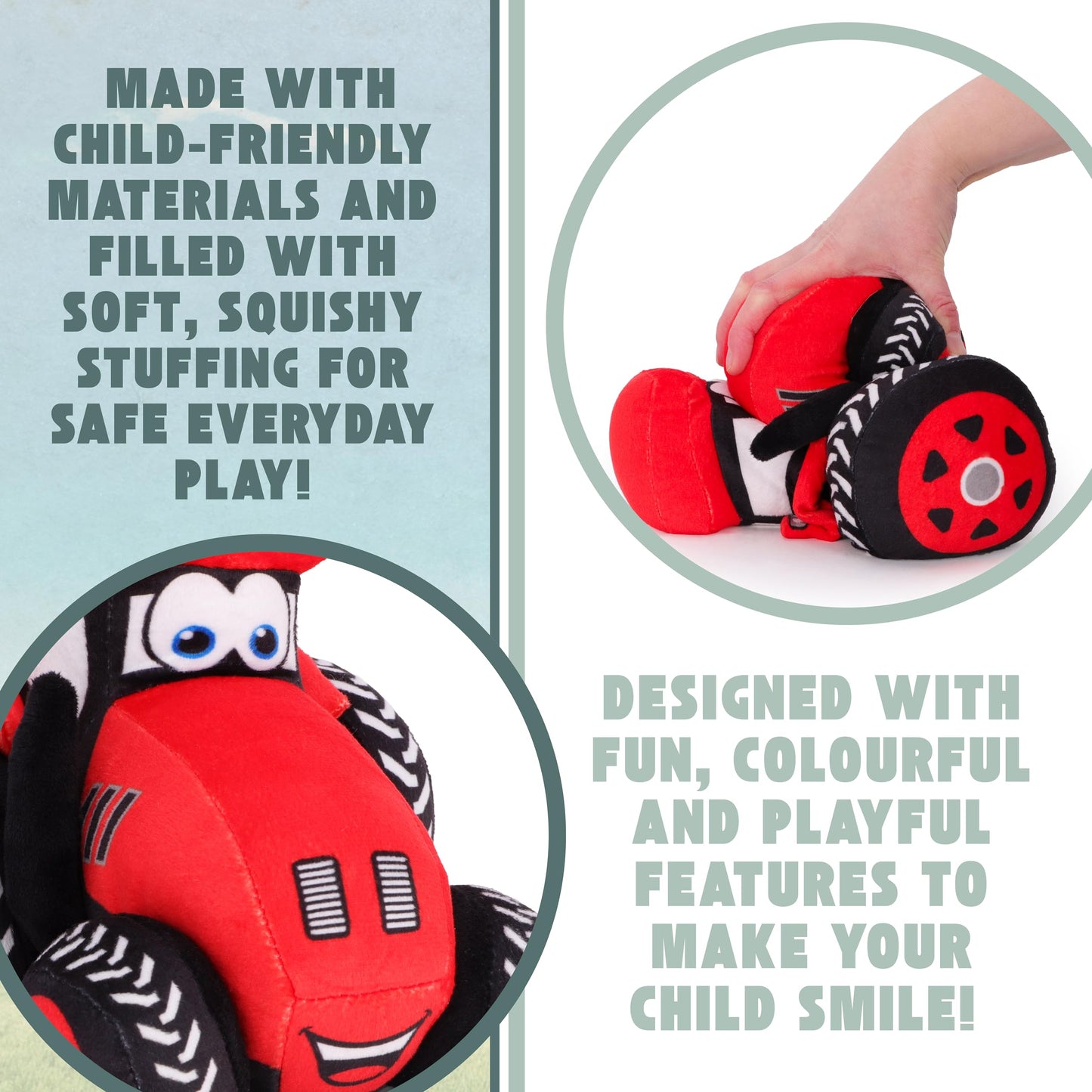 Toyland® - 8 Inch Plush Farm Tractor - Children's Bedroom Decoration (Red)